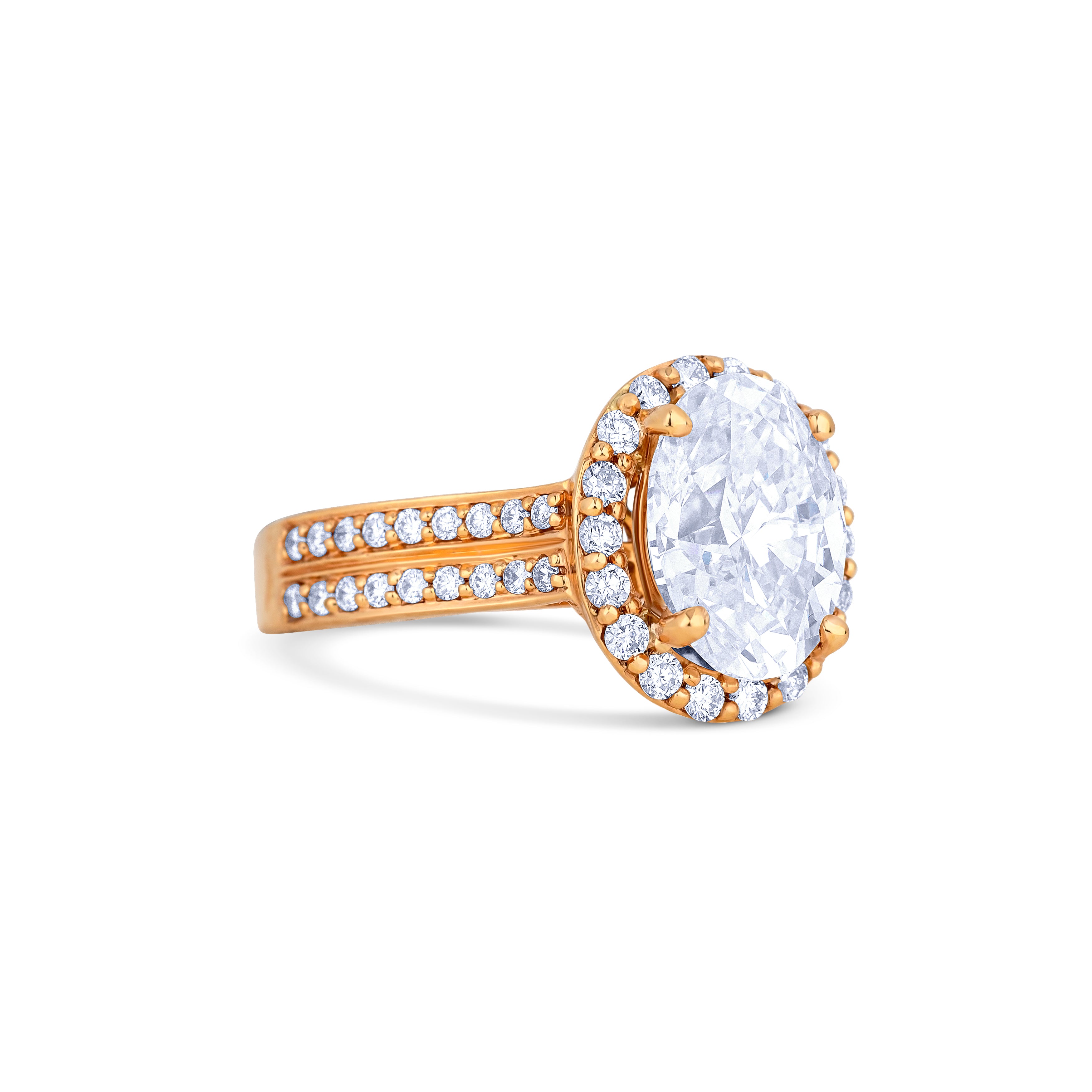 18K Rose Gold Opulent Oval Set In Rose Gold Engagement Ring