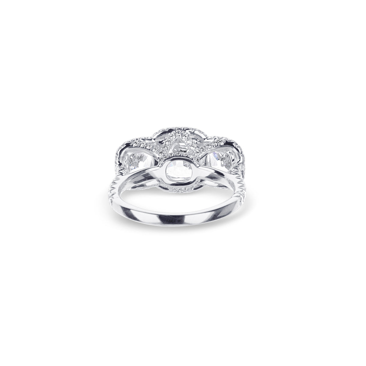 18K White Gold Cushion Cut Brilliant Diamond Engagement Ring
