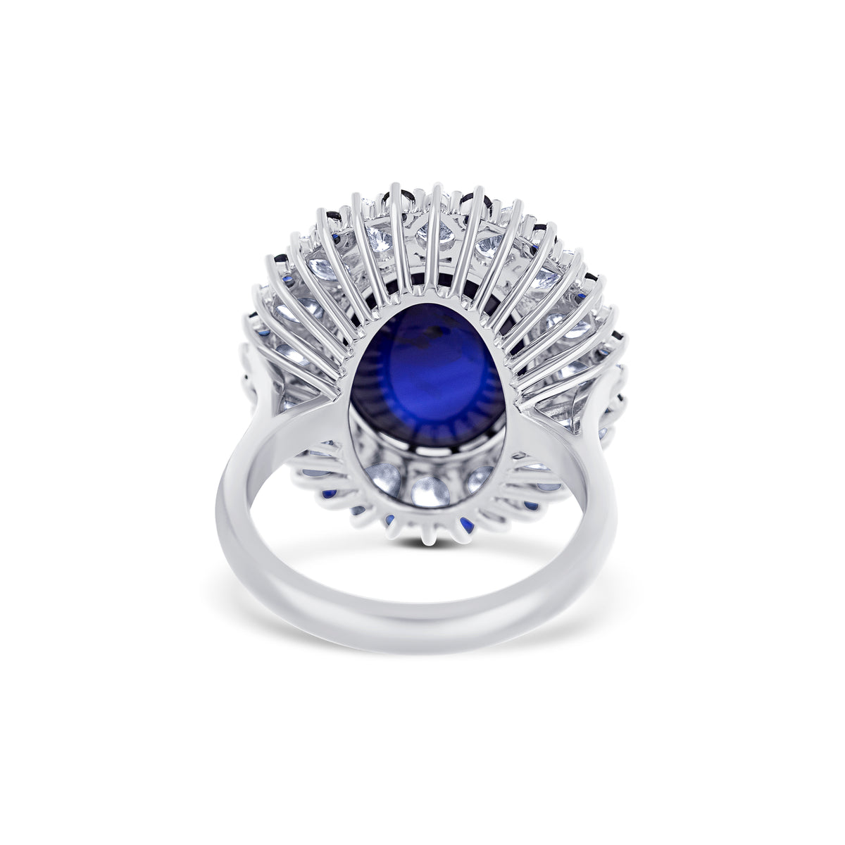 Oval Blue Sapphire & Diamond Cocktail Ring