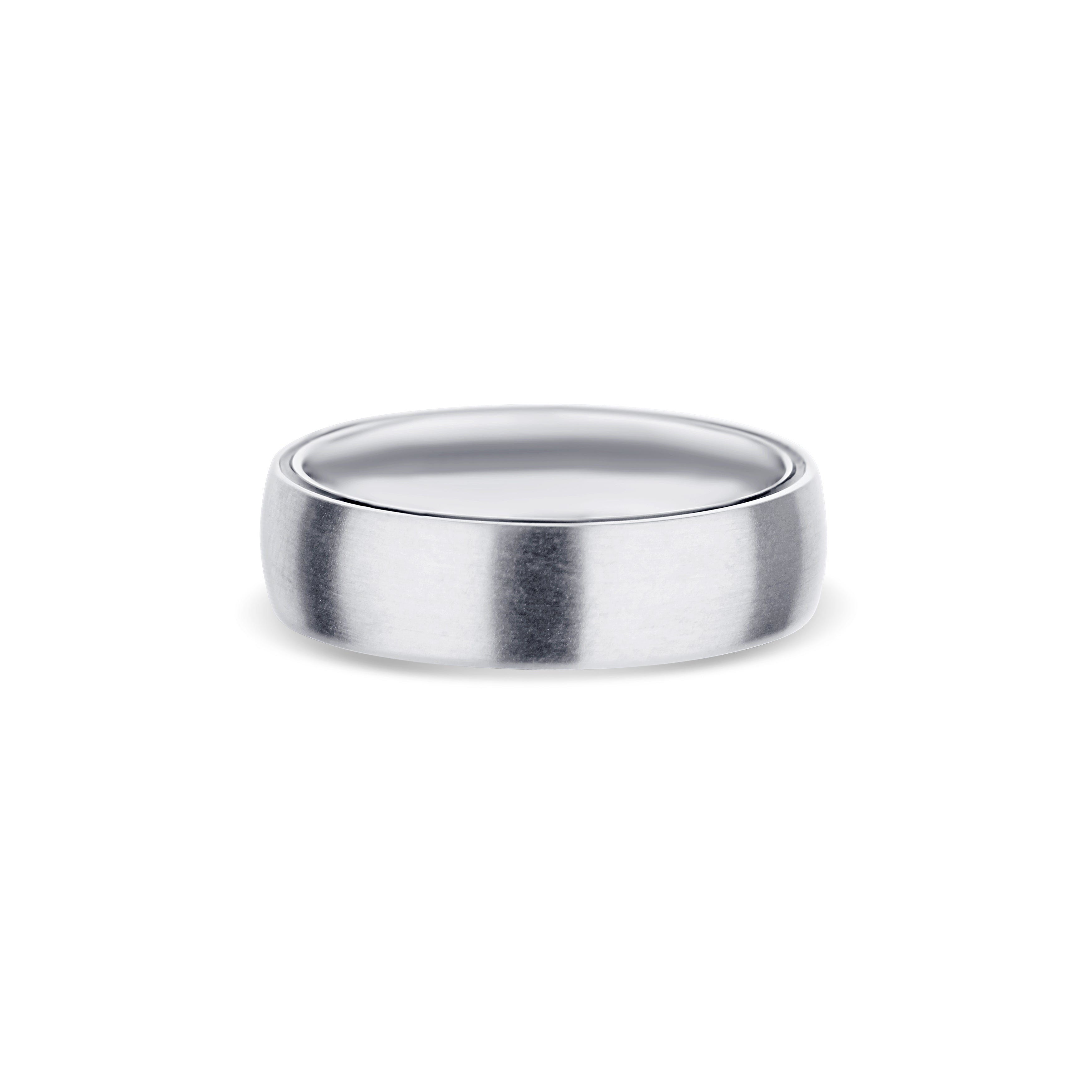 14K White Gold Black Enamel Edge Center Polished Finish Wedding Band