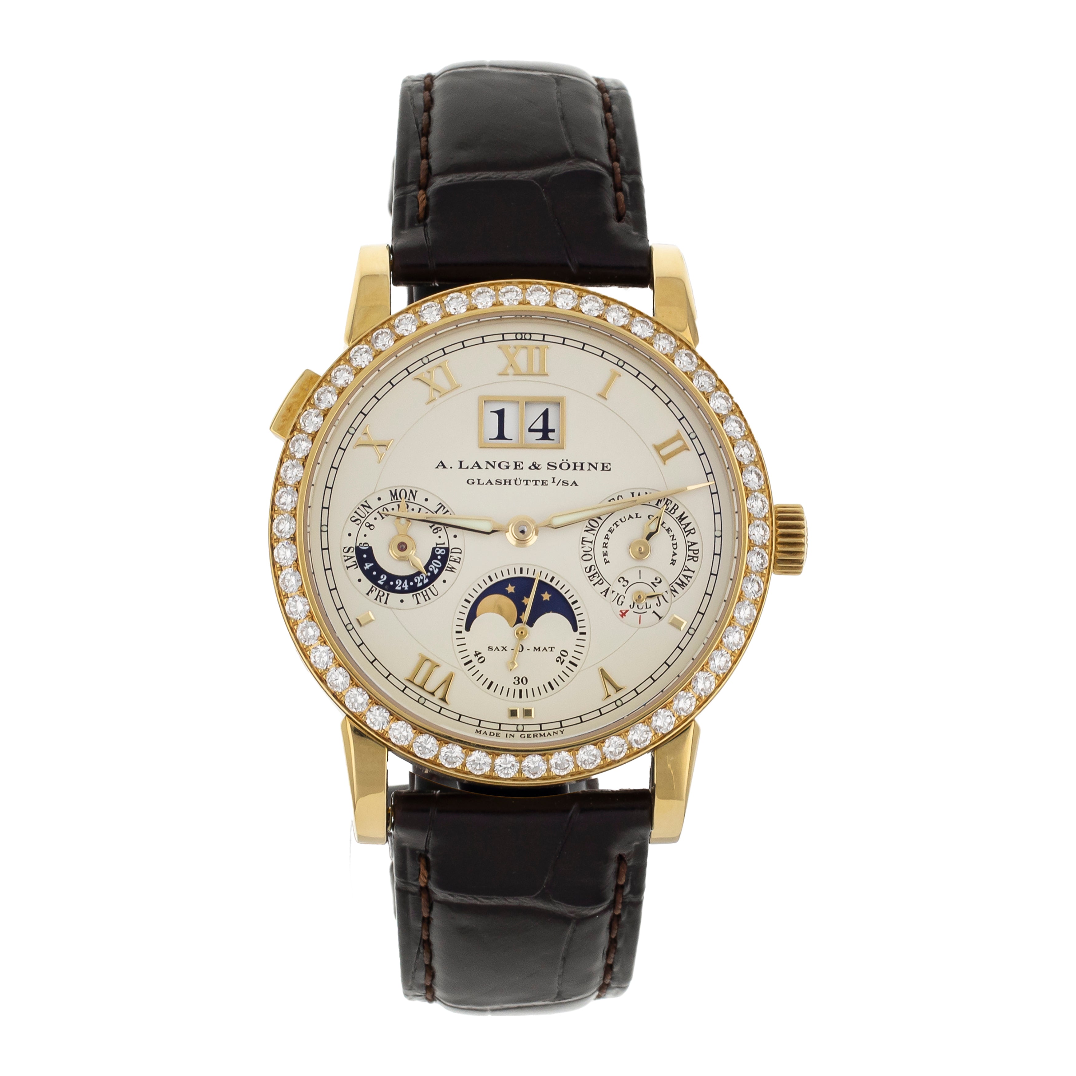 A. Lange & Sohne Langematik Perpetual Diamond Set 38.5mm 820.021E Full Set
