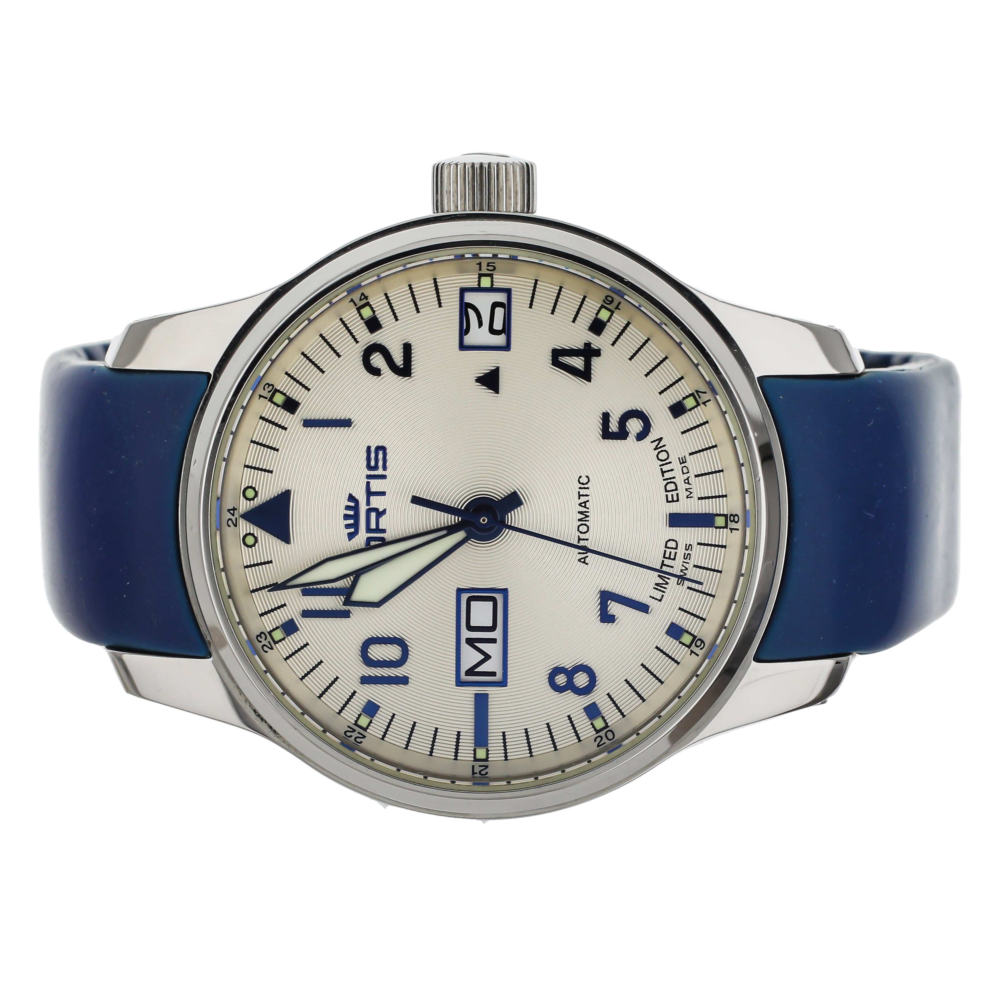 Fortis F-43 Flieger Big Day/Date LE Stainless Steel Blue Rubber 43mm 700.20.92