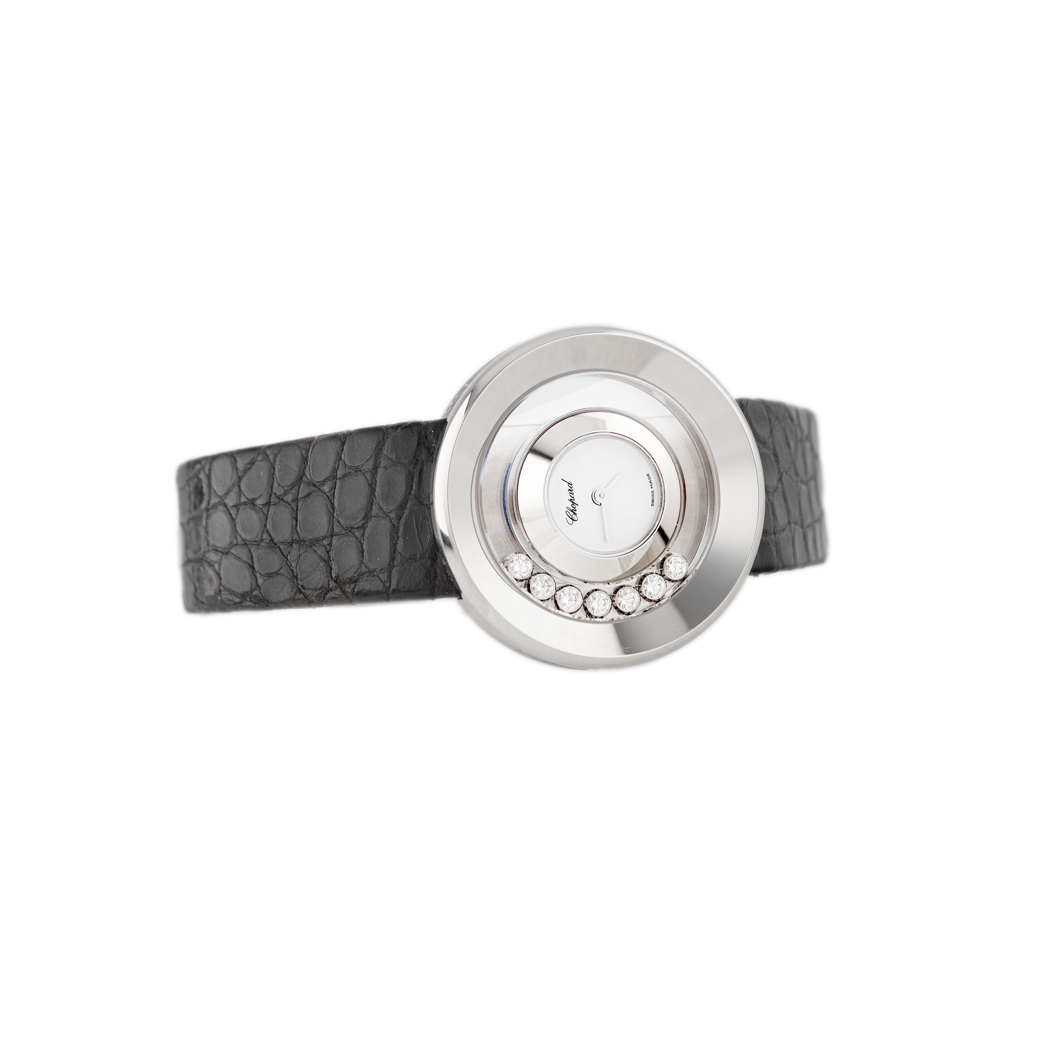Chopard Happy Diamonds White Gold White Dial Alligator strap Quartz 31mm 20/6923