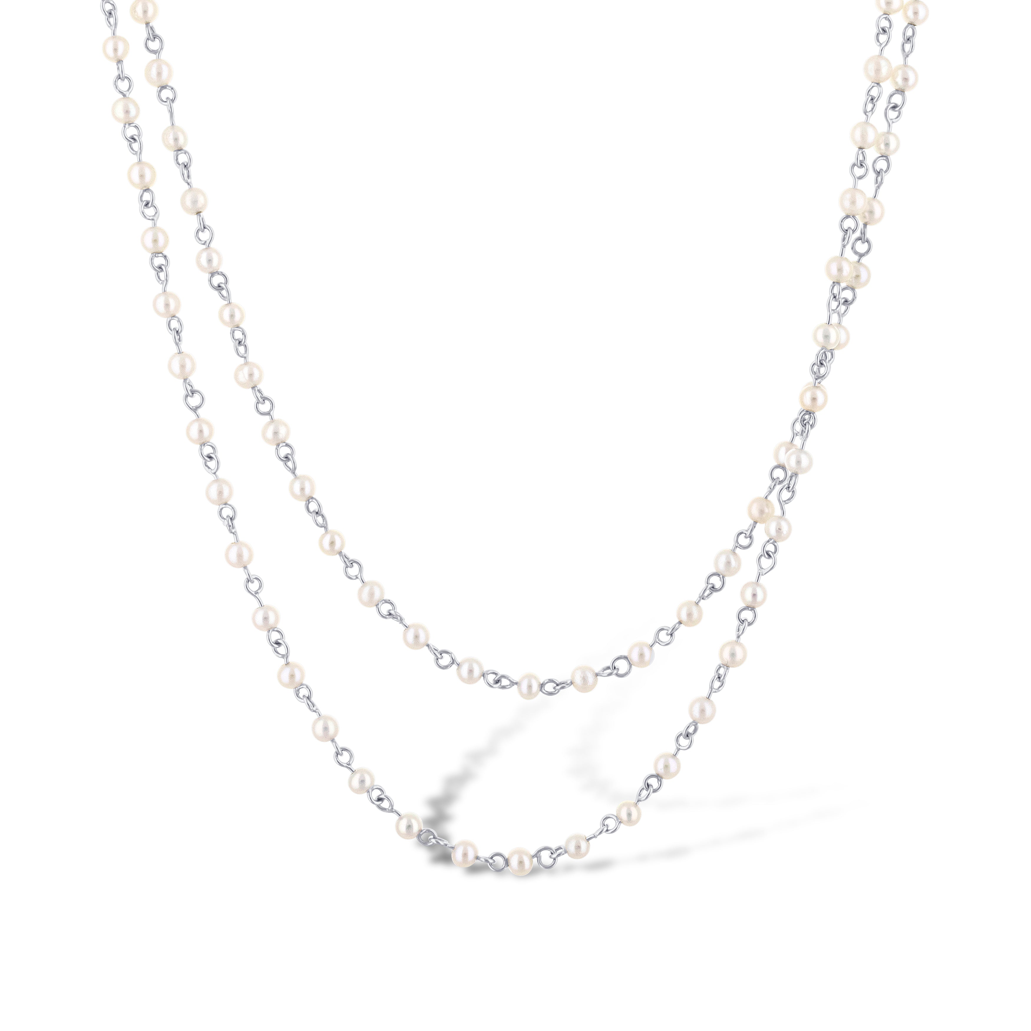 18K White Gold Pearl Necklace