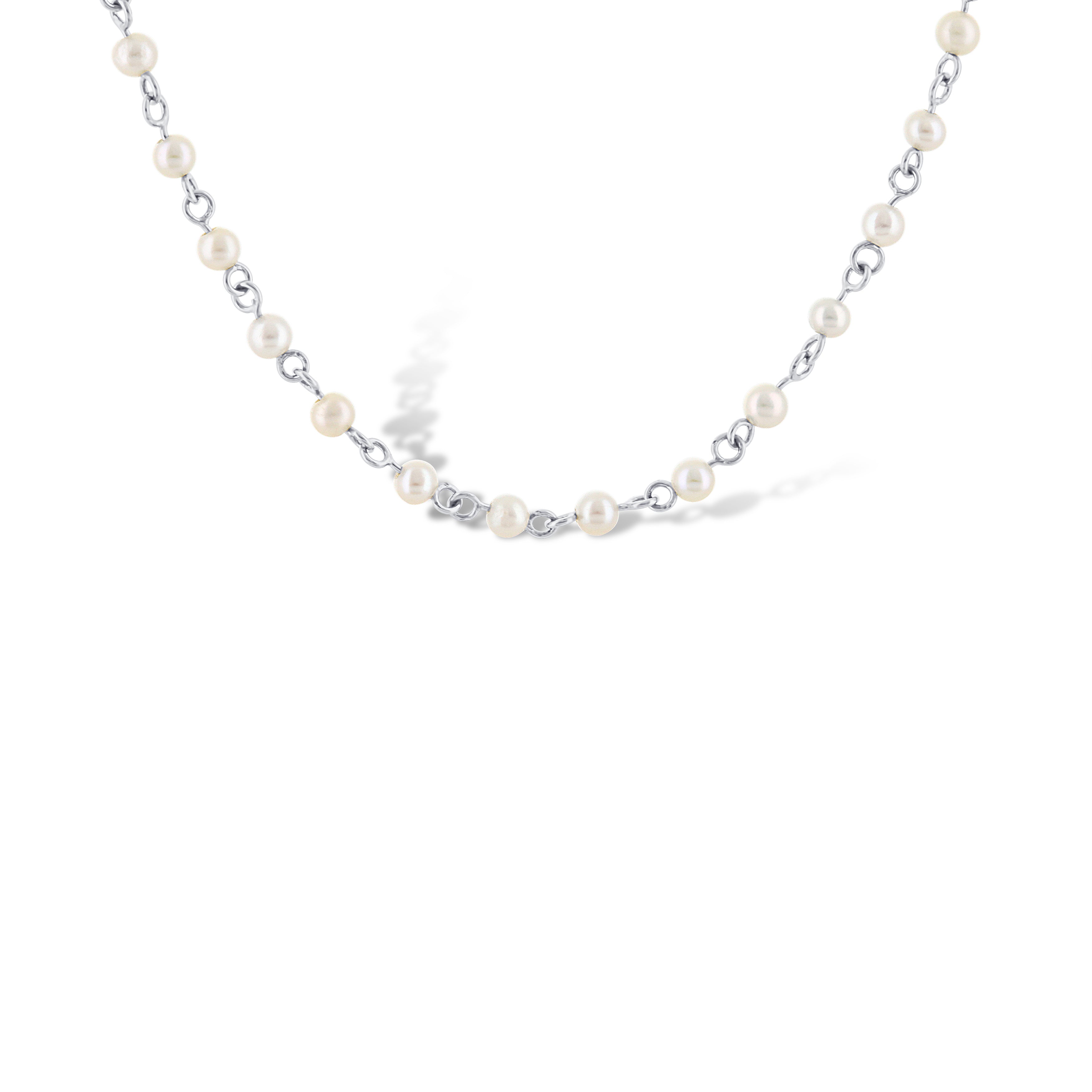 18K White Gold Pearl Necklace
