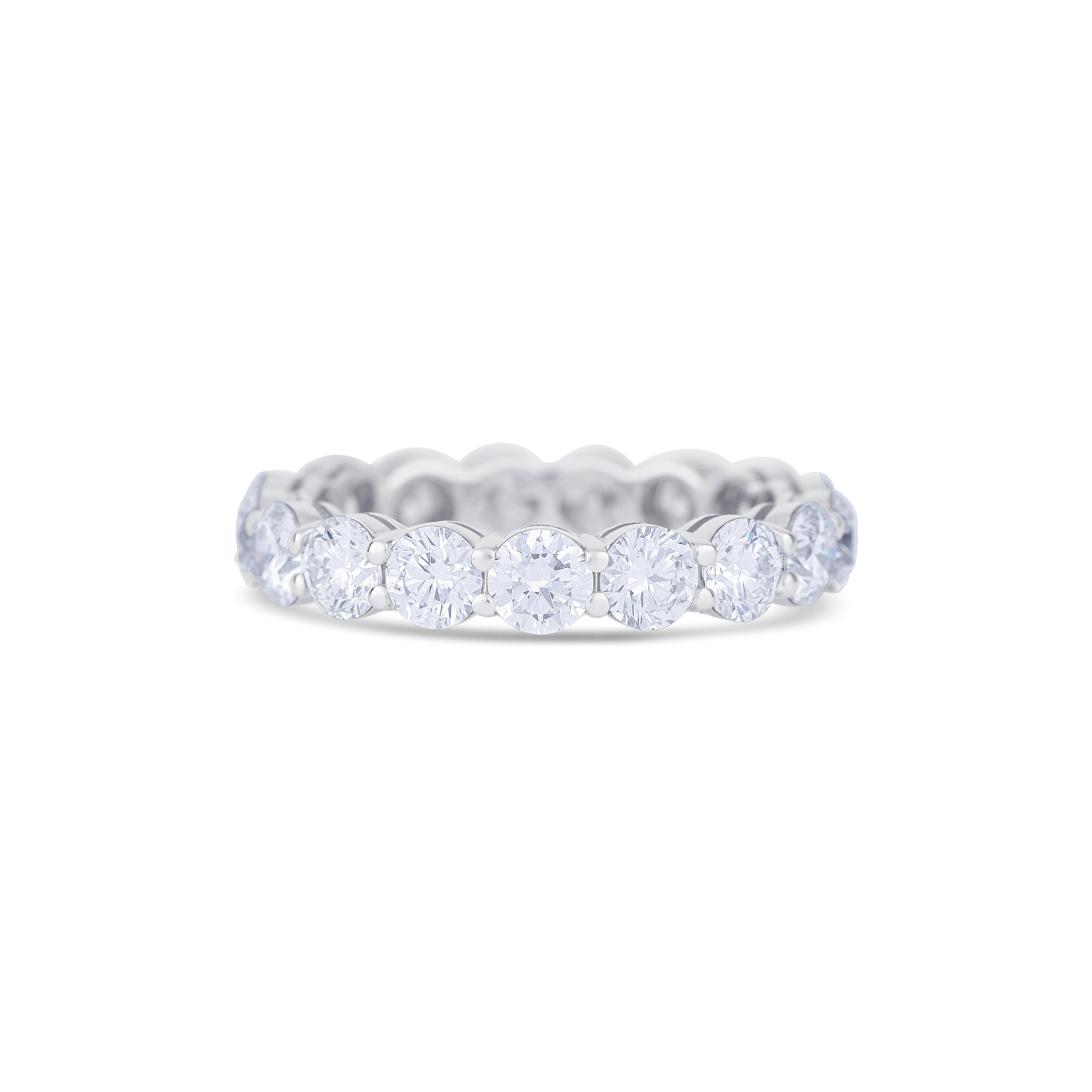 18K White Gold Round Diamond Eternity Wedding Band
