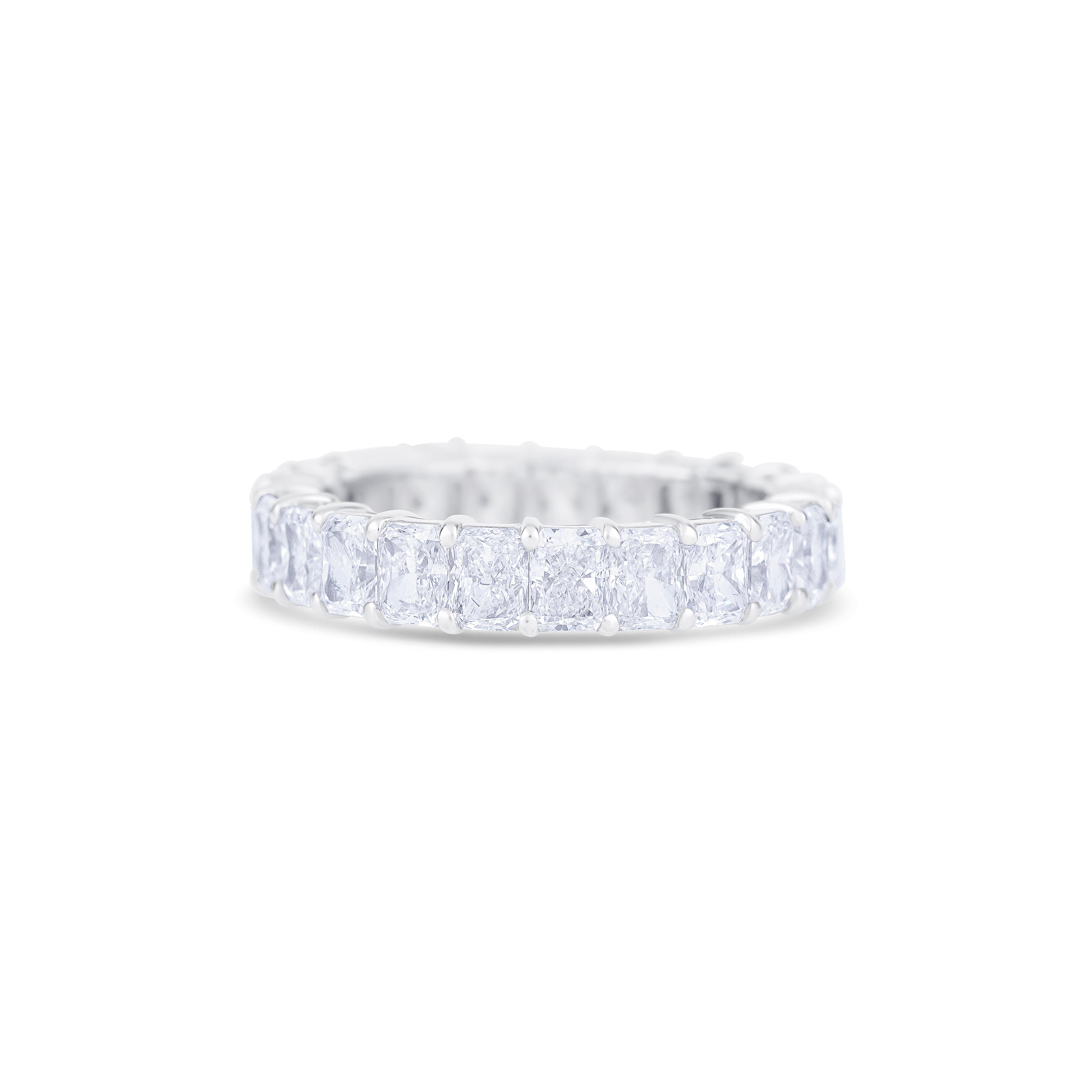 18K White Gold Radiant Cut Diamond Eternity Wedding Band