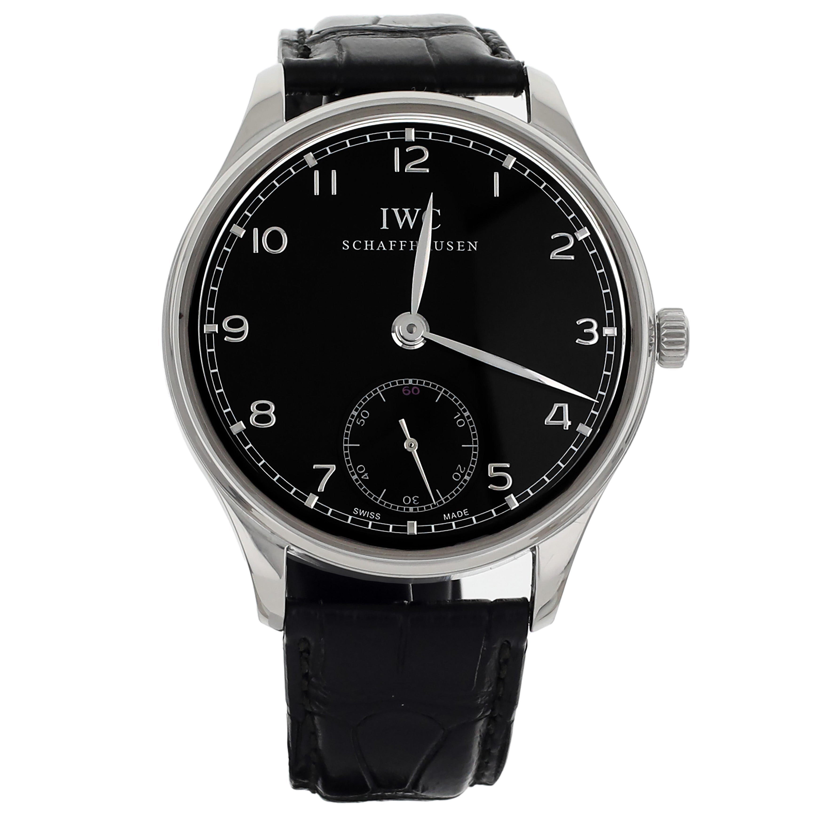 IWC Vintage Portuguese Black Dial Stainless Steel Manual 44MM IW545407