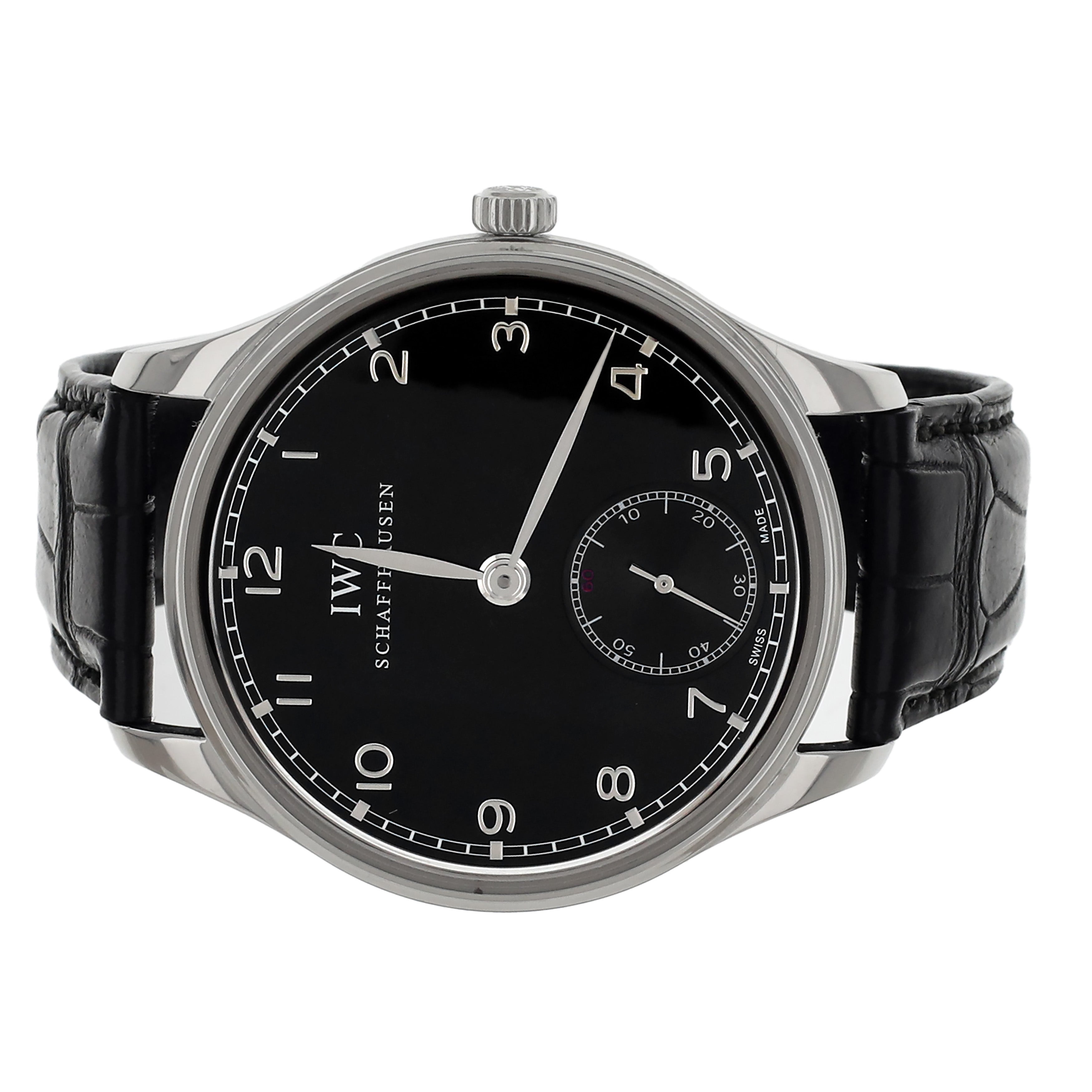 IWC Vintage Portuguese Black Dial Stainless Steel Manual 44MM IW545407