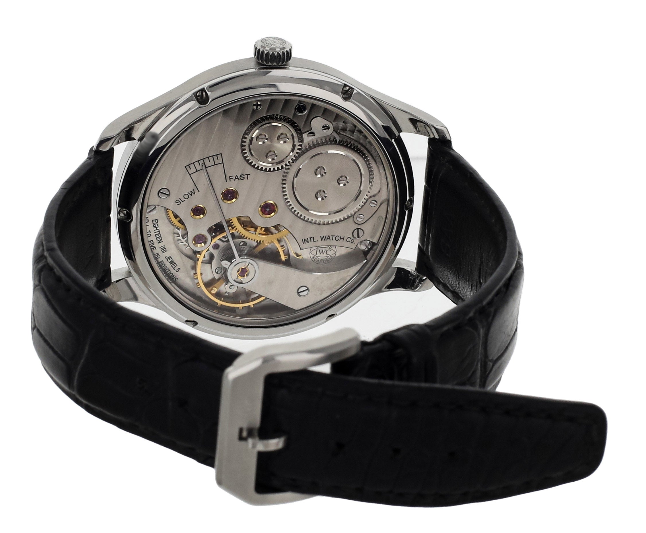 IWC Vintage Portuguese Black Dial Stainless Steel Manual 44MM IW545407