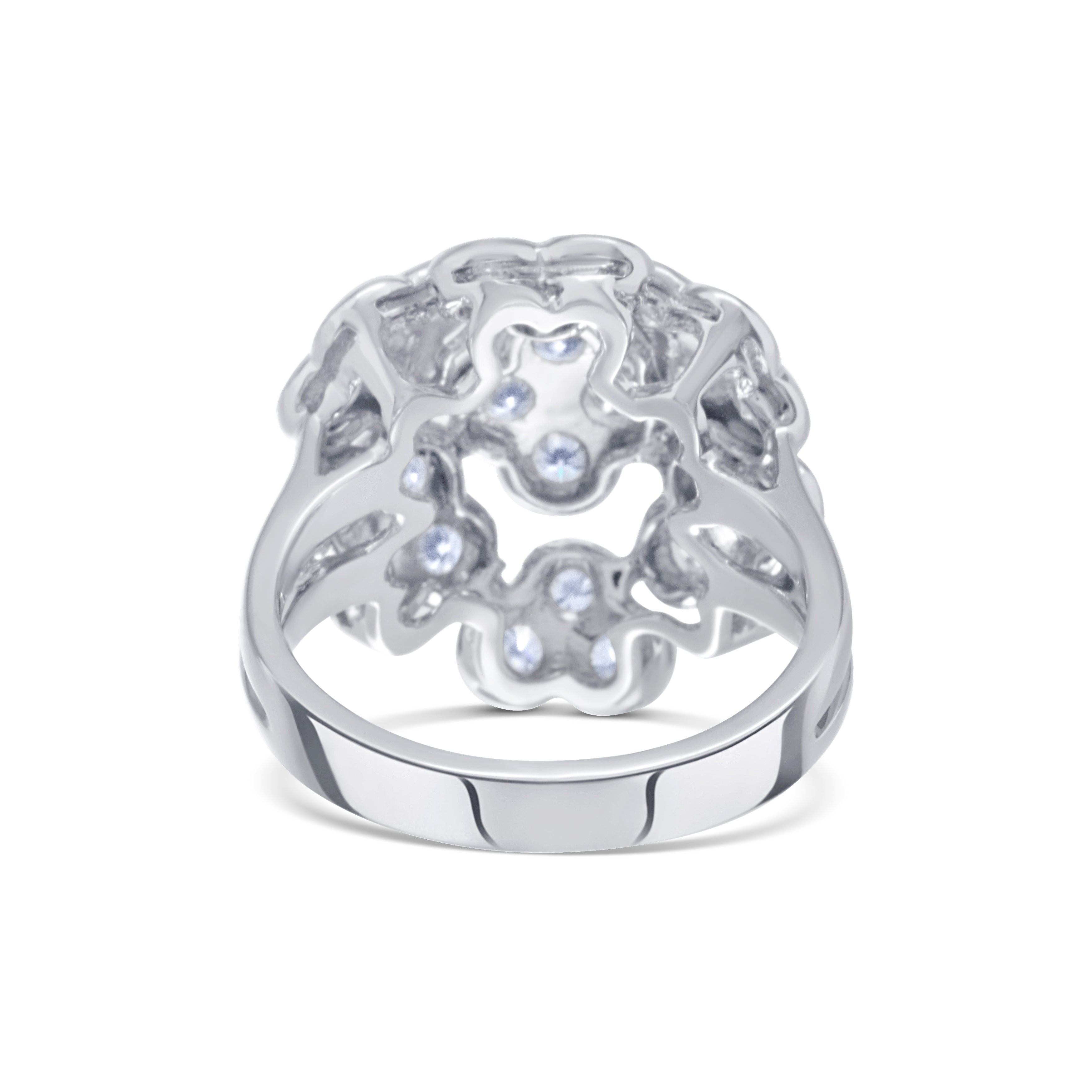 Leo Pizzo 18k White Gold Bezel Set Diamond Cocktail Ring
