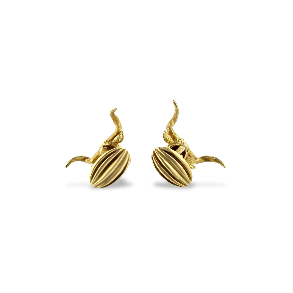 14k Yellow Gold Channel Set Baguette Diamond Cufflinks