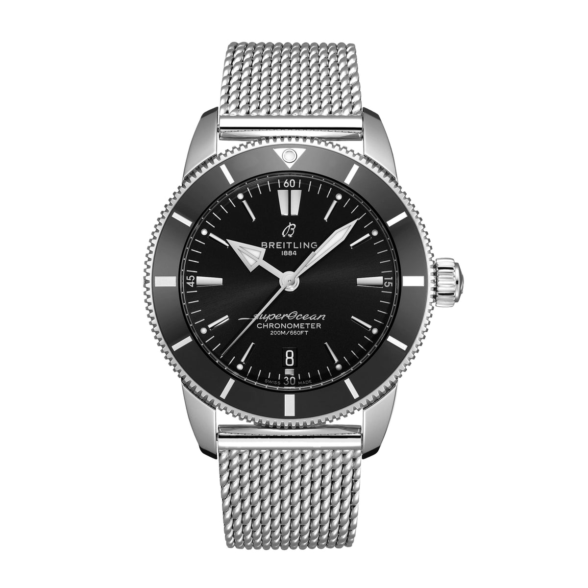 Breitling Superocean Heritage B20 Automatic Watch, 44mm Black Dial, AB2030121B1A1