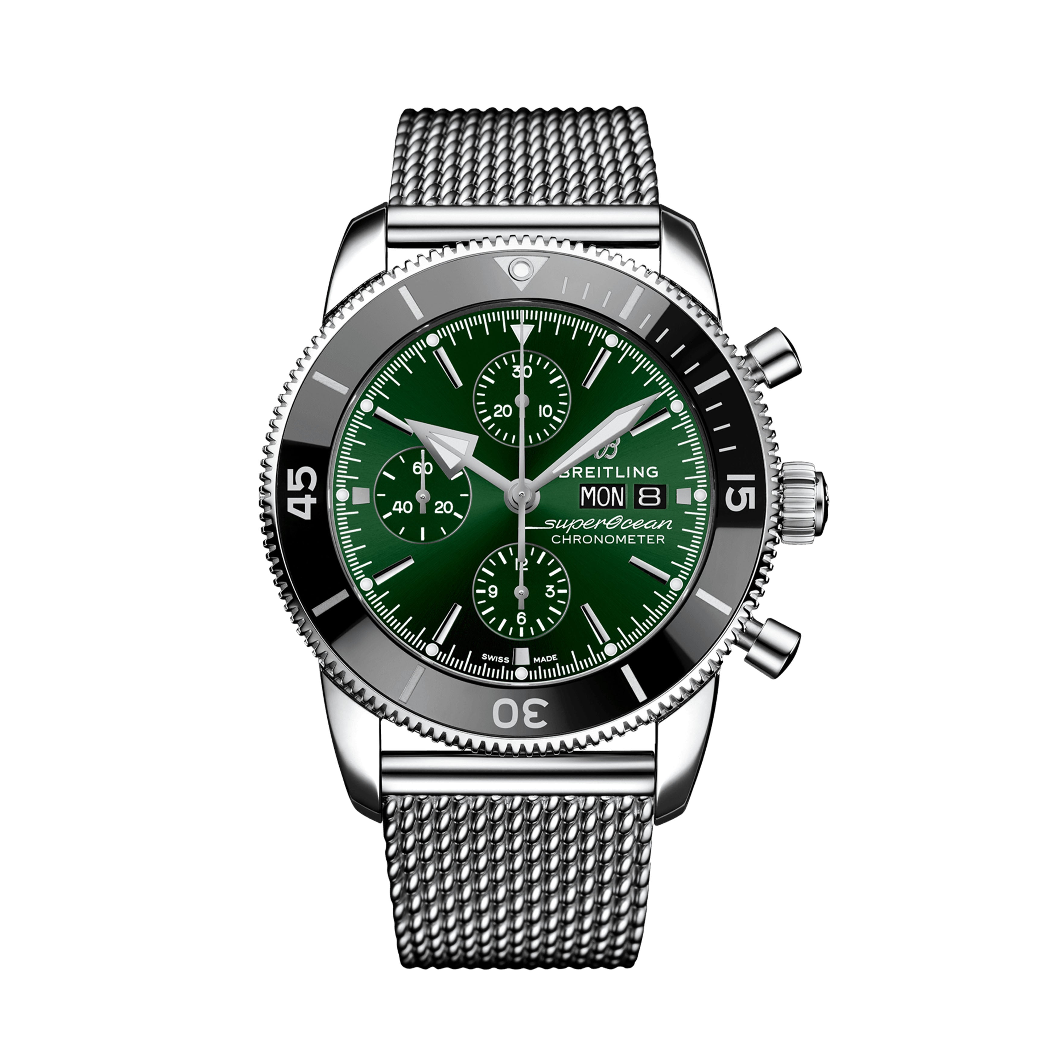 Breitling Superocean Heritage Chronograph Watch, 44mm Green Dial, A13313121L1A1