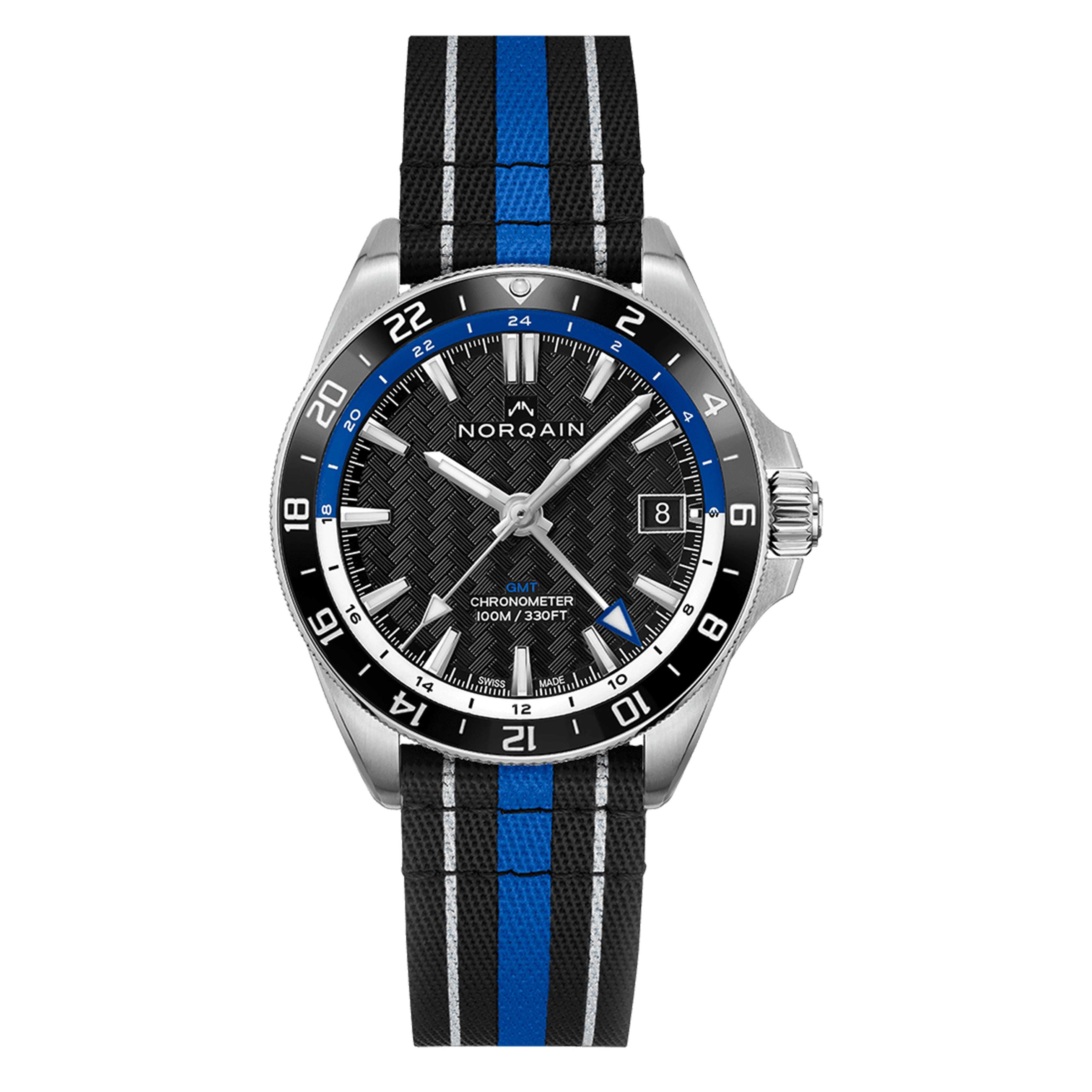 Norqain Adventure Neverest GMT watch, 41mm Black Dial, NN1100SC1CG/BA111/15BAN.20S
