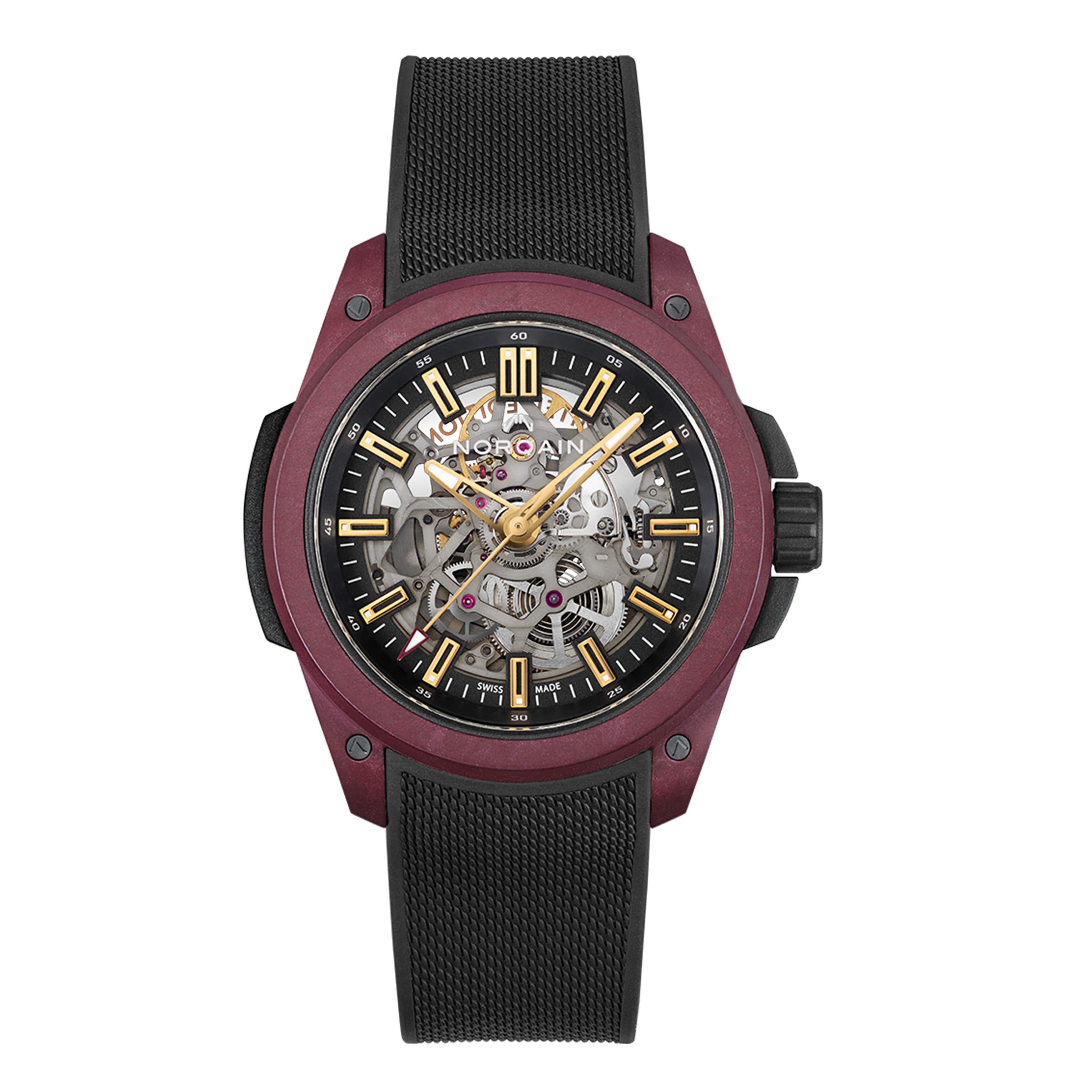 Norqain Independence Wild One Skeleton Limited Edition Watch, 42mm Burgundy Dial, NNQ3000QUB1LAS/B008