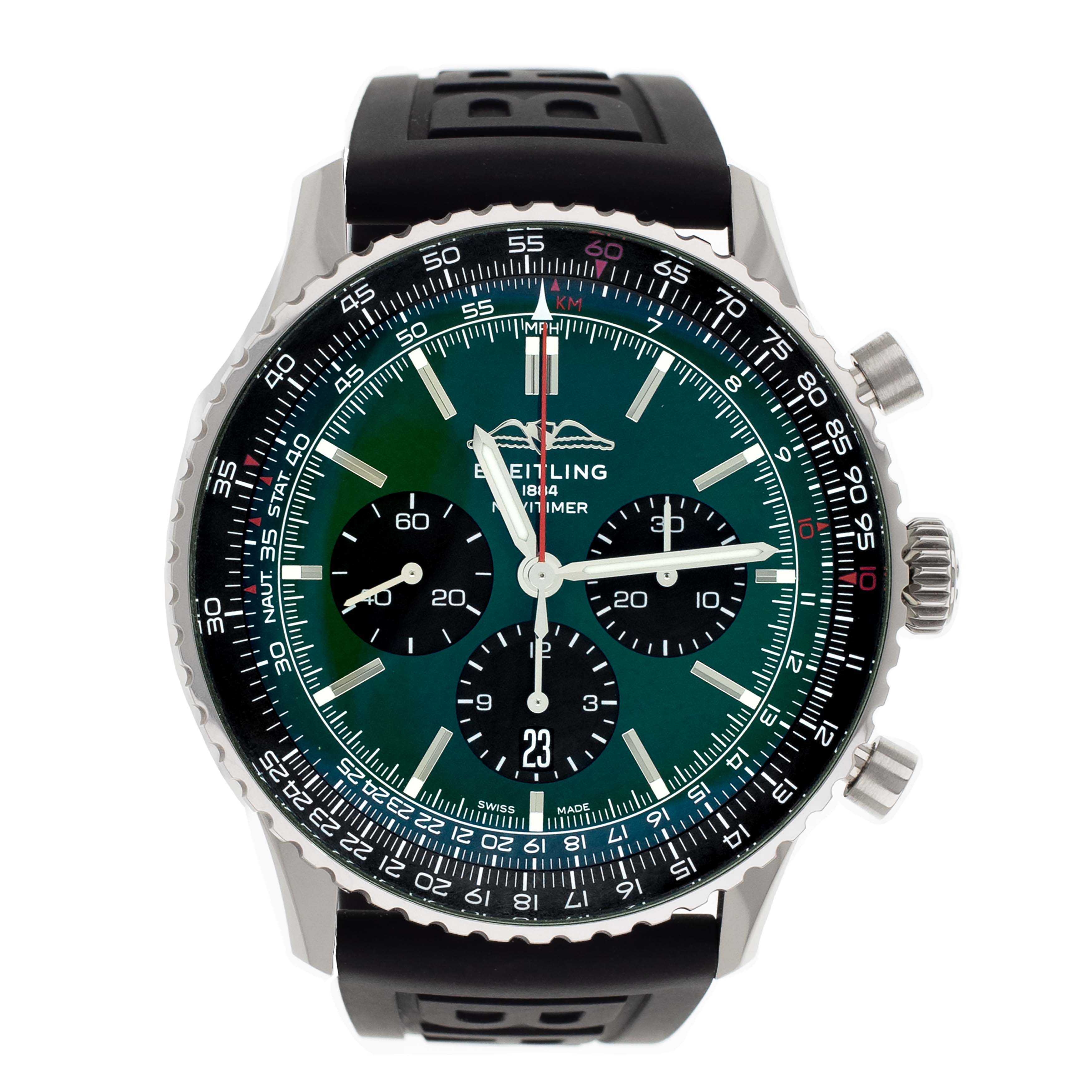 Breitling Navitimer B01 Chronograph Stainless Steel Green Dial 46mm AB0137241L1P1