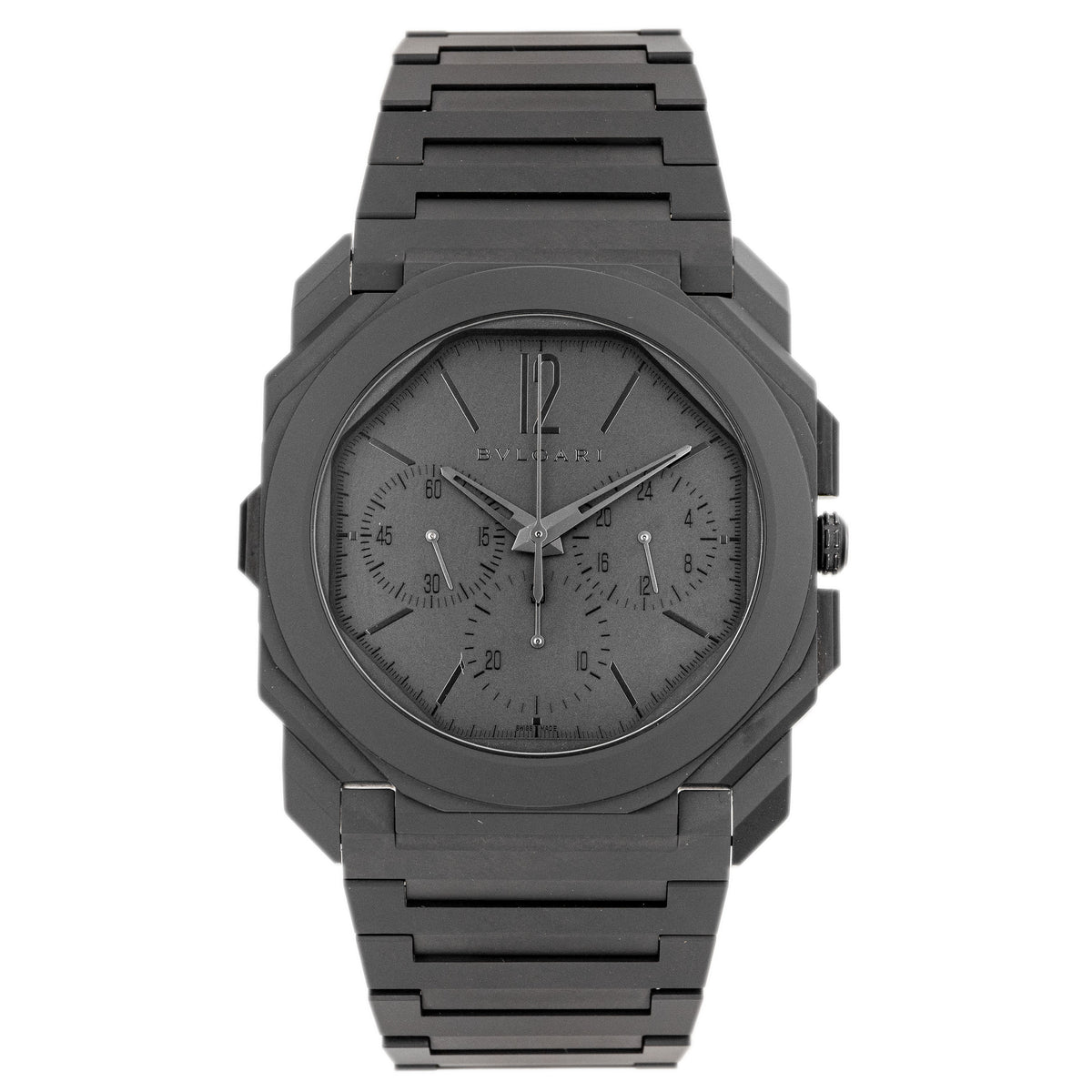 Bulgari Octo Finissimo Chronograph GMT Ceramic Black Dial 43mm 103278 Full Set