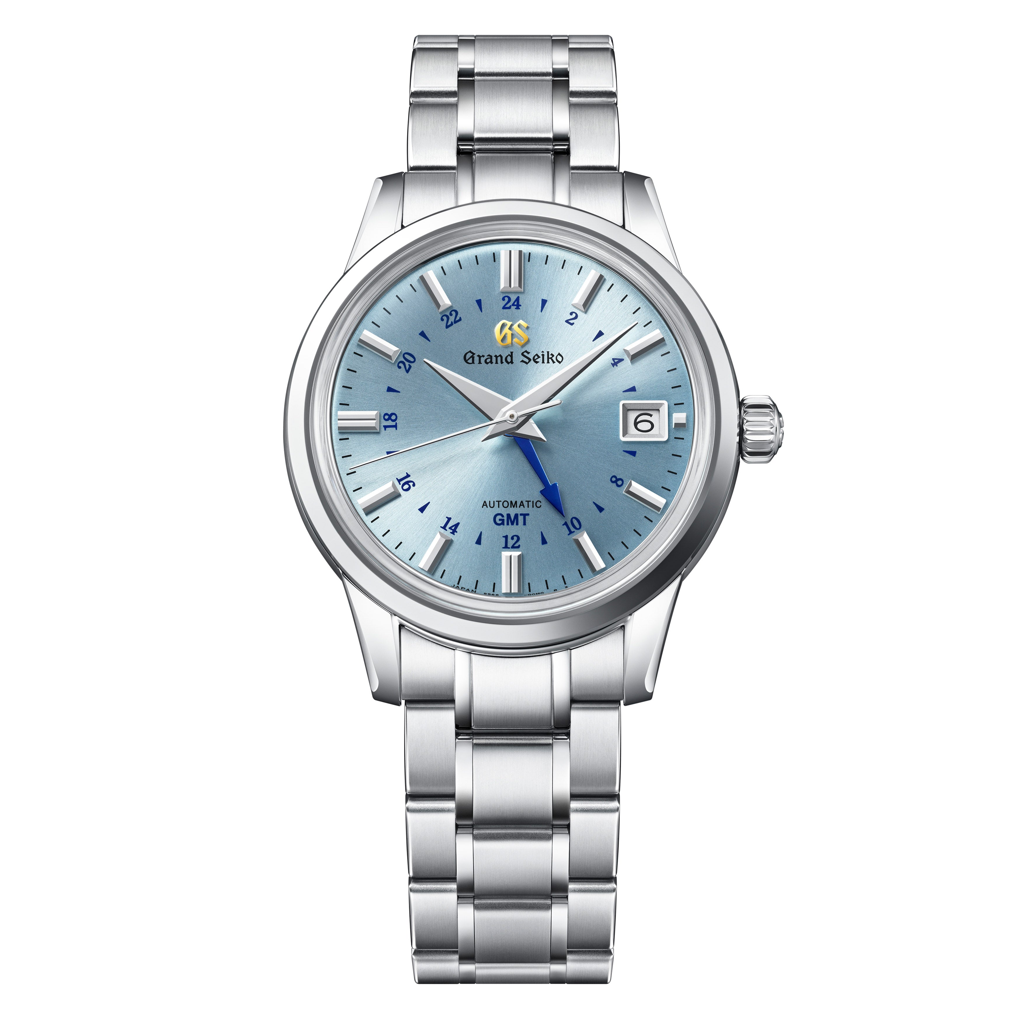 Grand Seiko Elegance Collection GMT Mt.Iwate Watch, 39.5mm Blue Dial, SBGM253