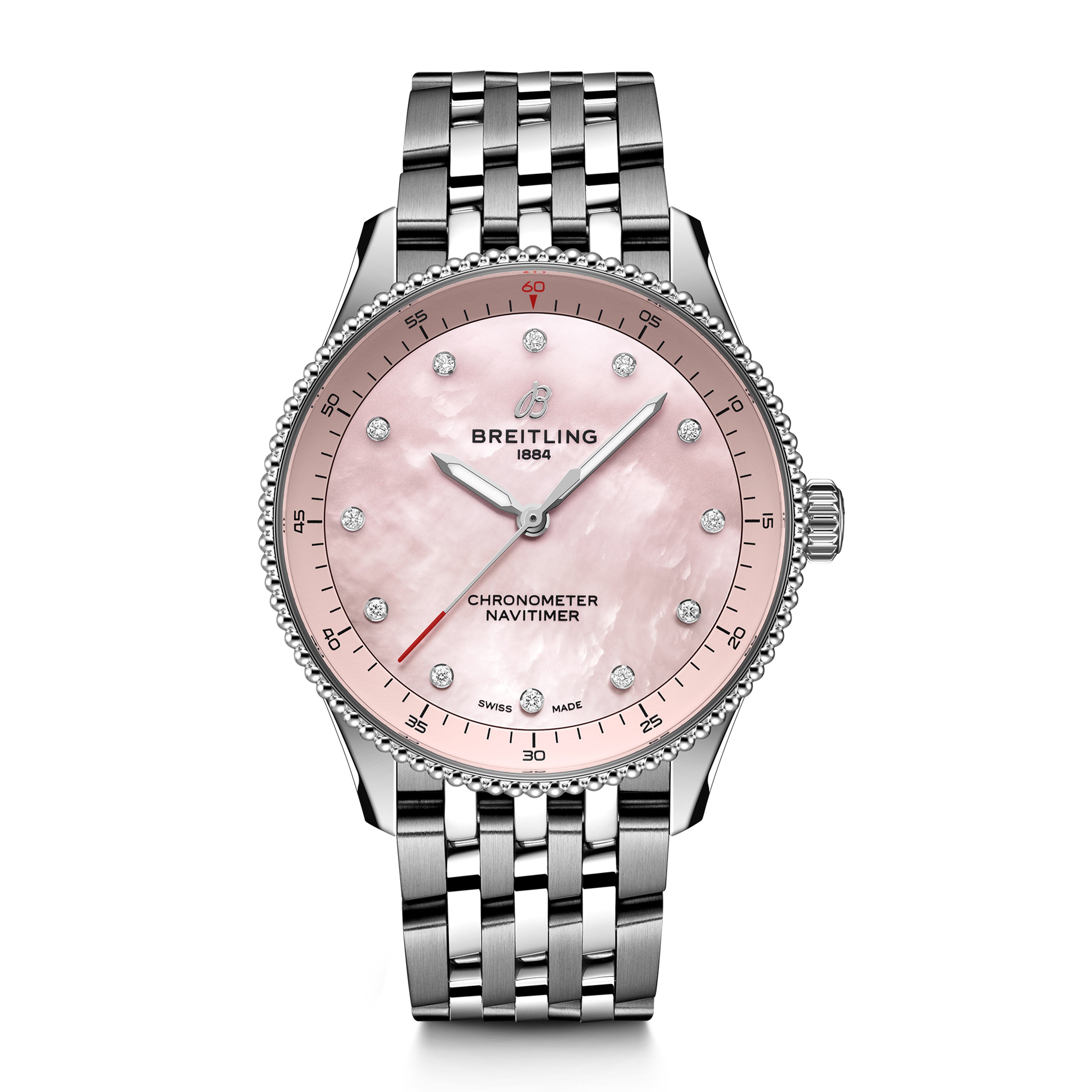 Breitling Navitimer 32 Watch, 32mm Pink Dial, A77320D91K1A1