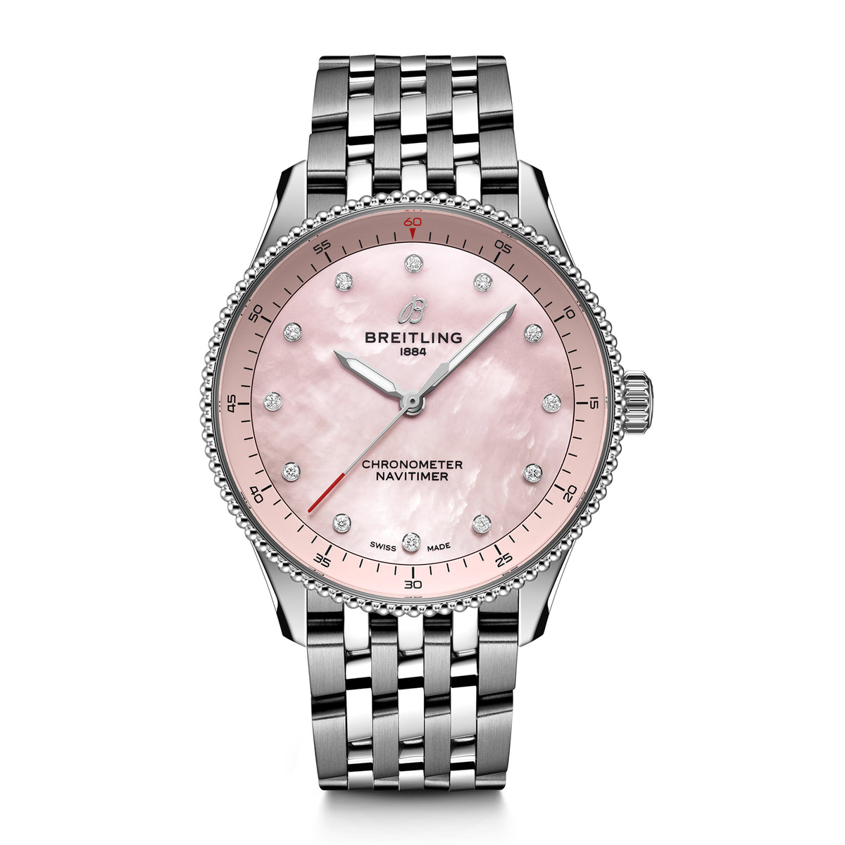 Breitling Navitimer 32 Watch, 32mm Pink Dial, A77320D91K1A1