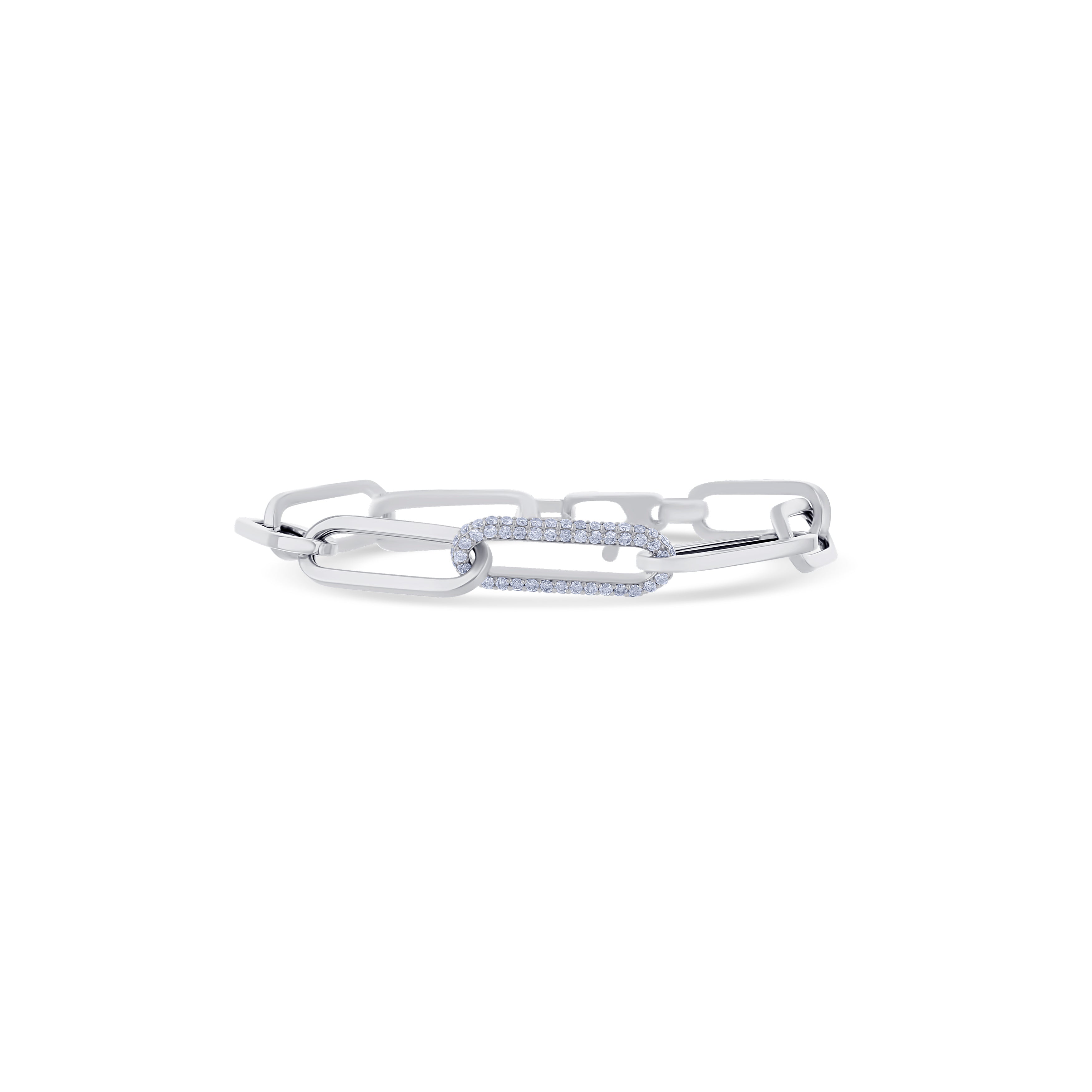14K White Gold 7.5" Paperclip Bracelet