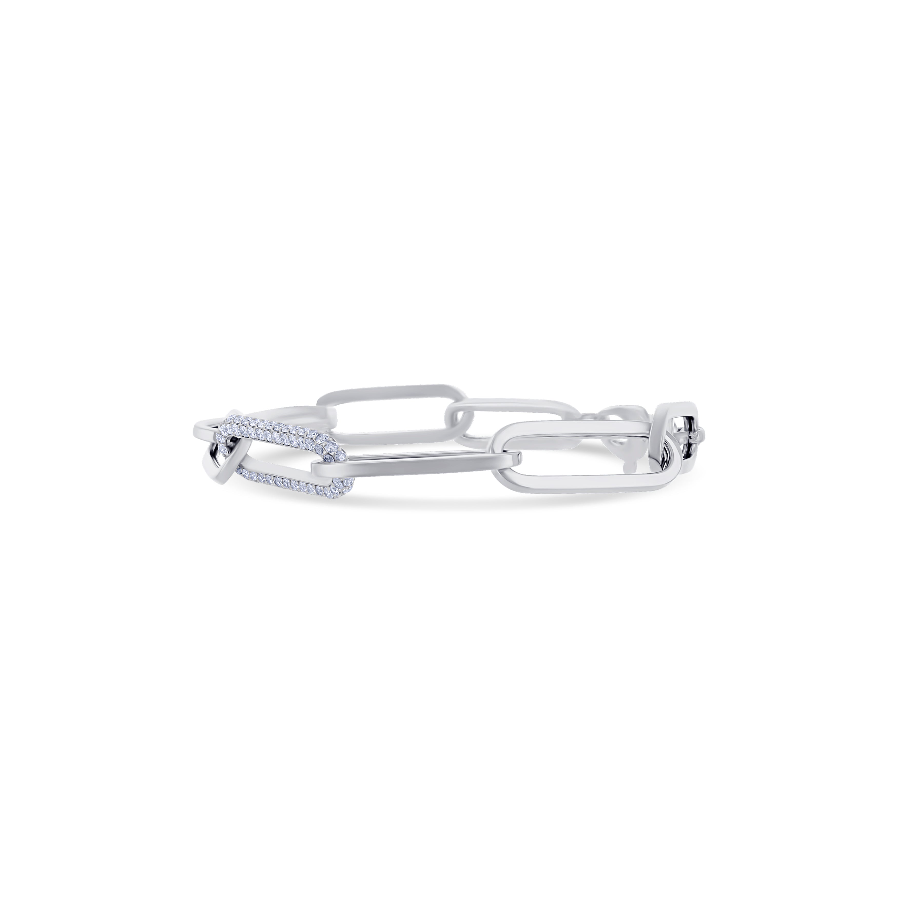 14K White Gold 7.5" Paperclip Bracelet