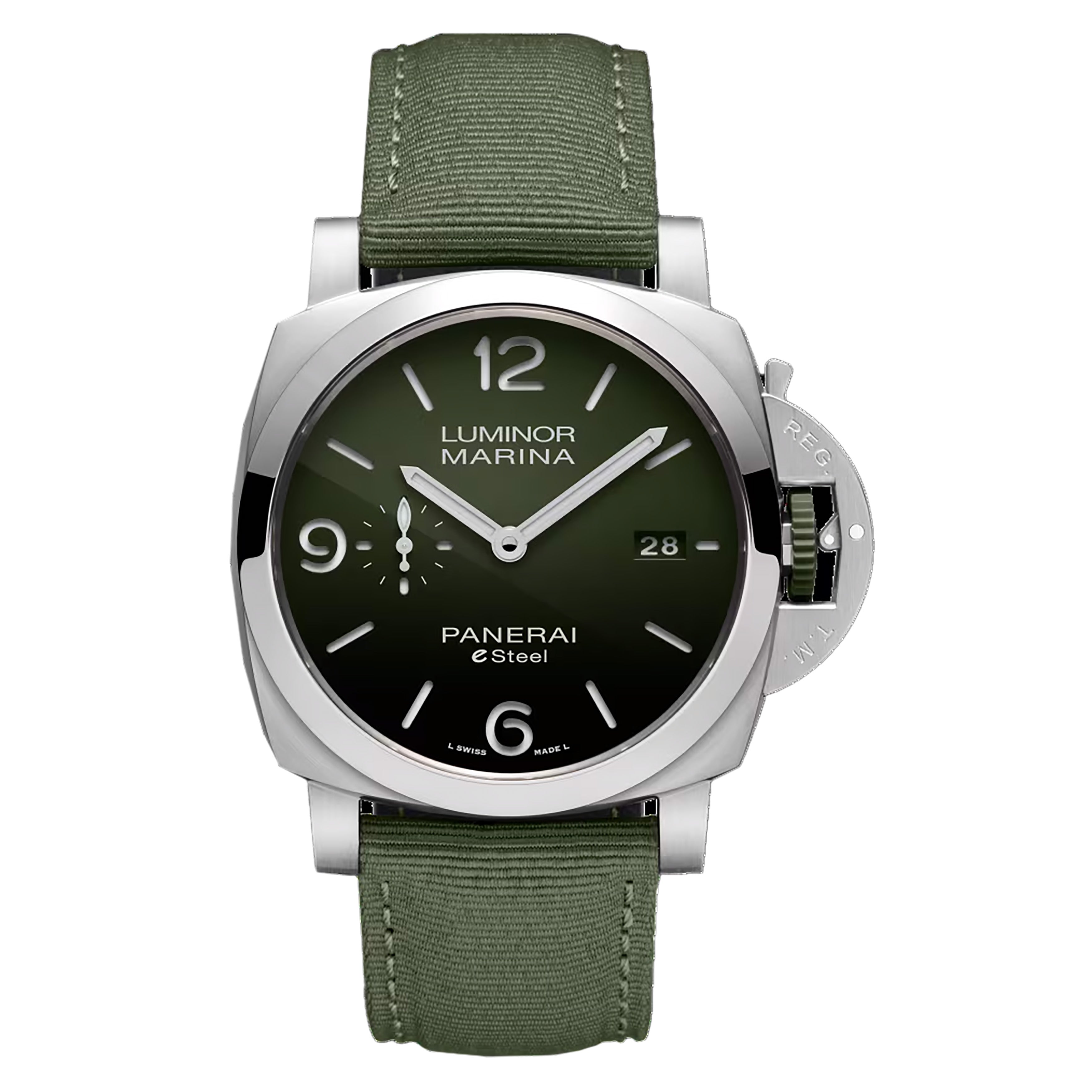 Panerai Luminor Marina Verde Smeraldo eSteel Watch, 44mm Green Dial, PAM01356