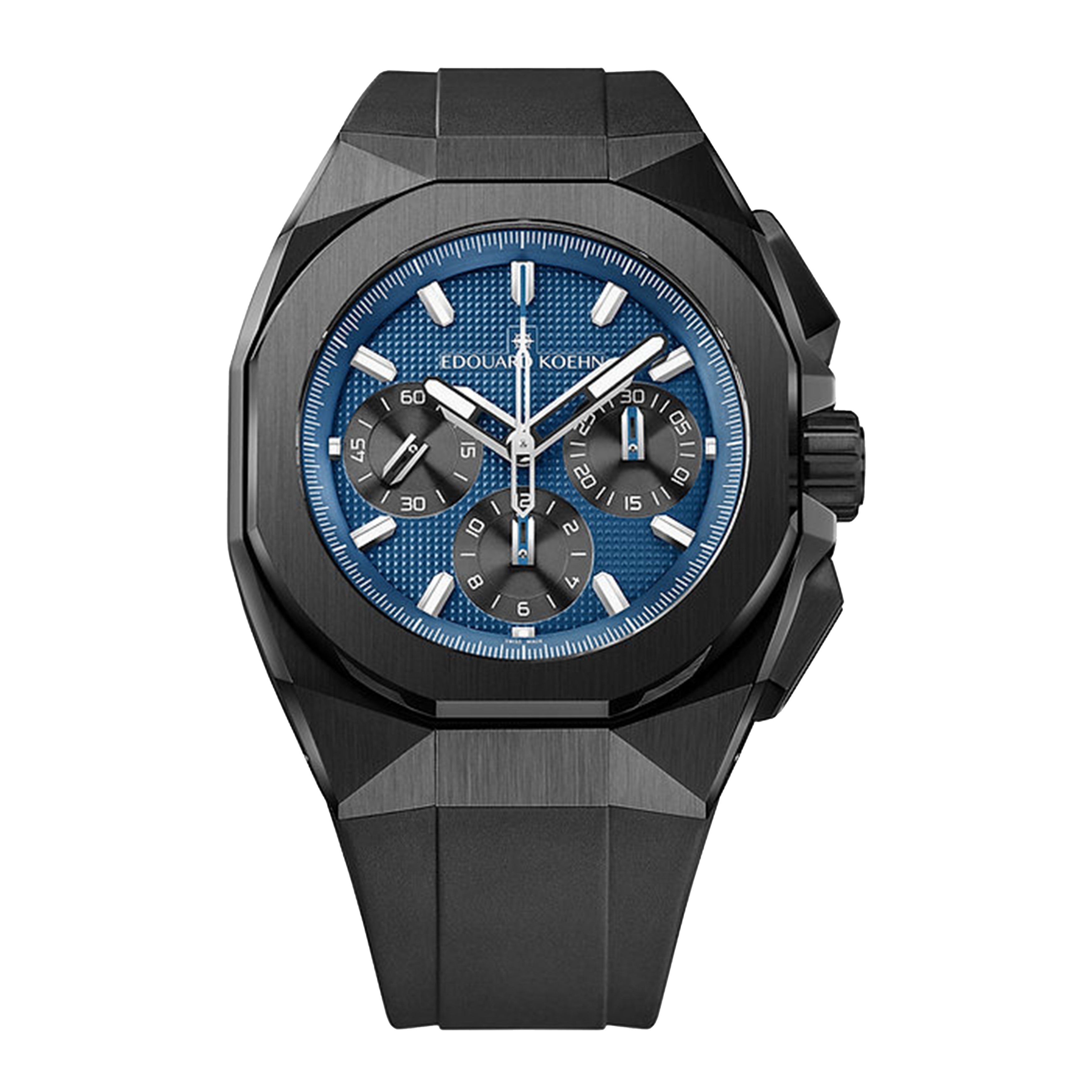 Edouard Koehn Tempus I Clous de Paris Blue Watch, 43mm Blue Dial, EKCHR04PRBE