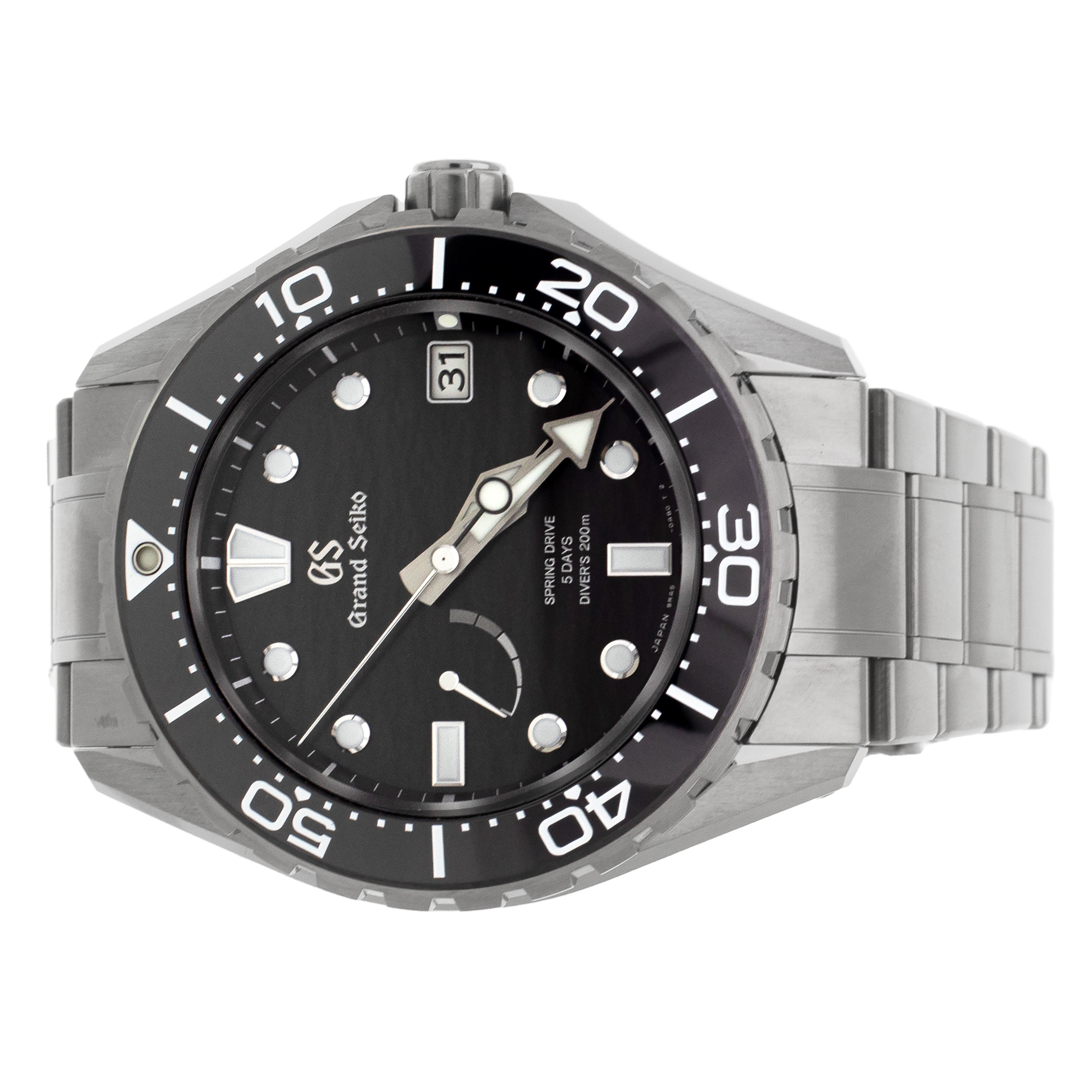 Grand Seiko Evolution 9 Diver's 200m Titanium Black Dial 43mm SLGA015 Full Set