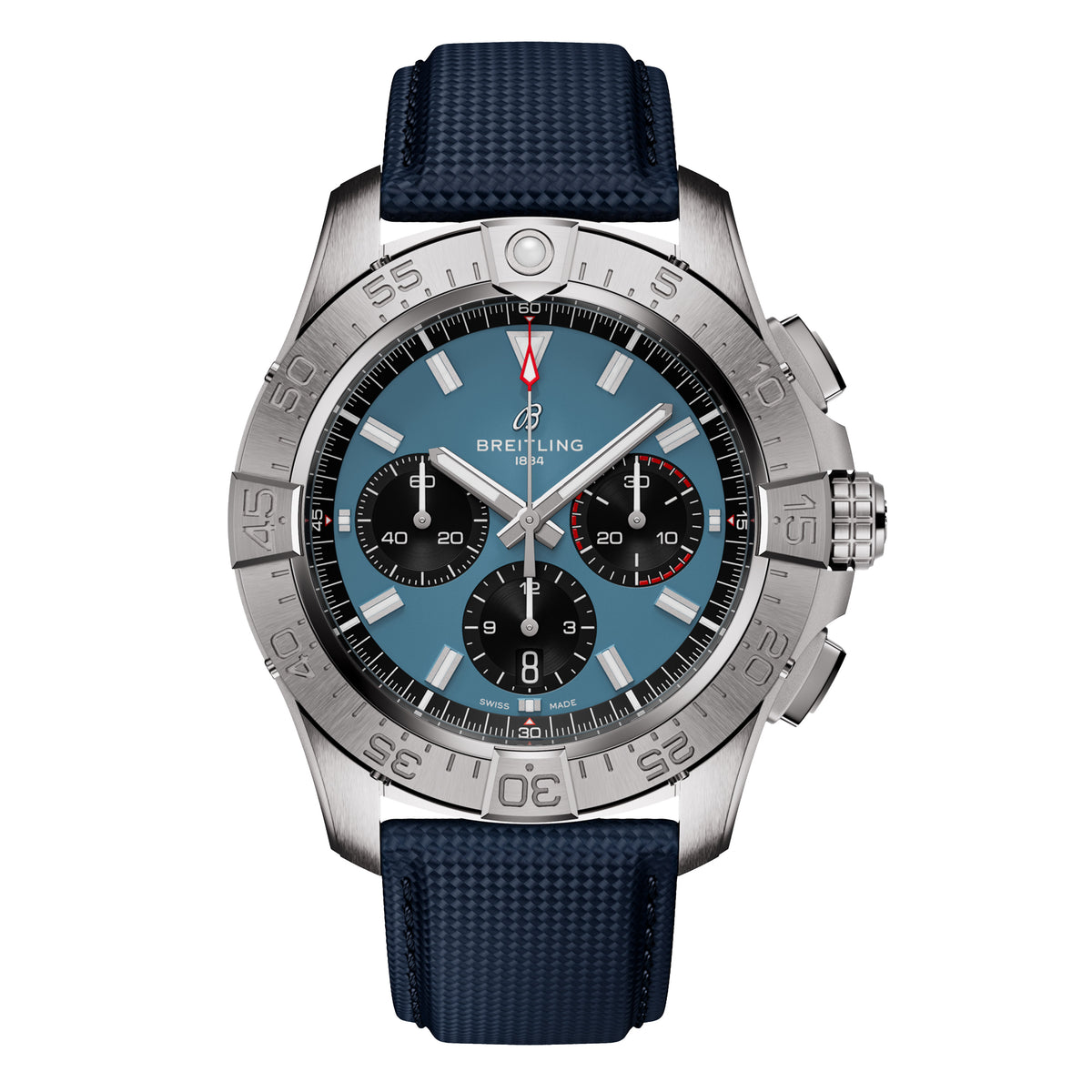 Breitling Avenger B01 Chronograph 44 Watch, 44mm Blue Dial, AB0147101C1X1