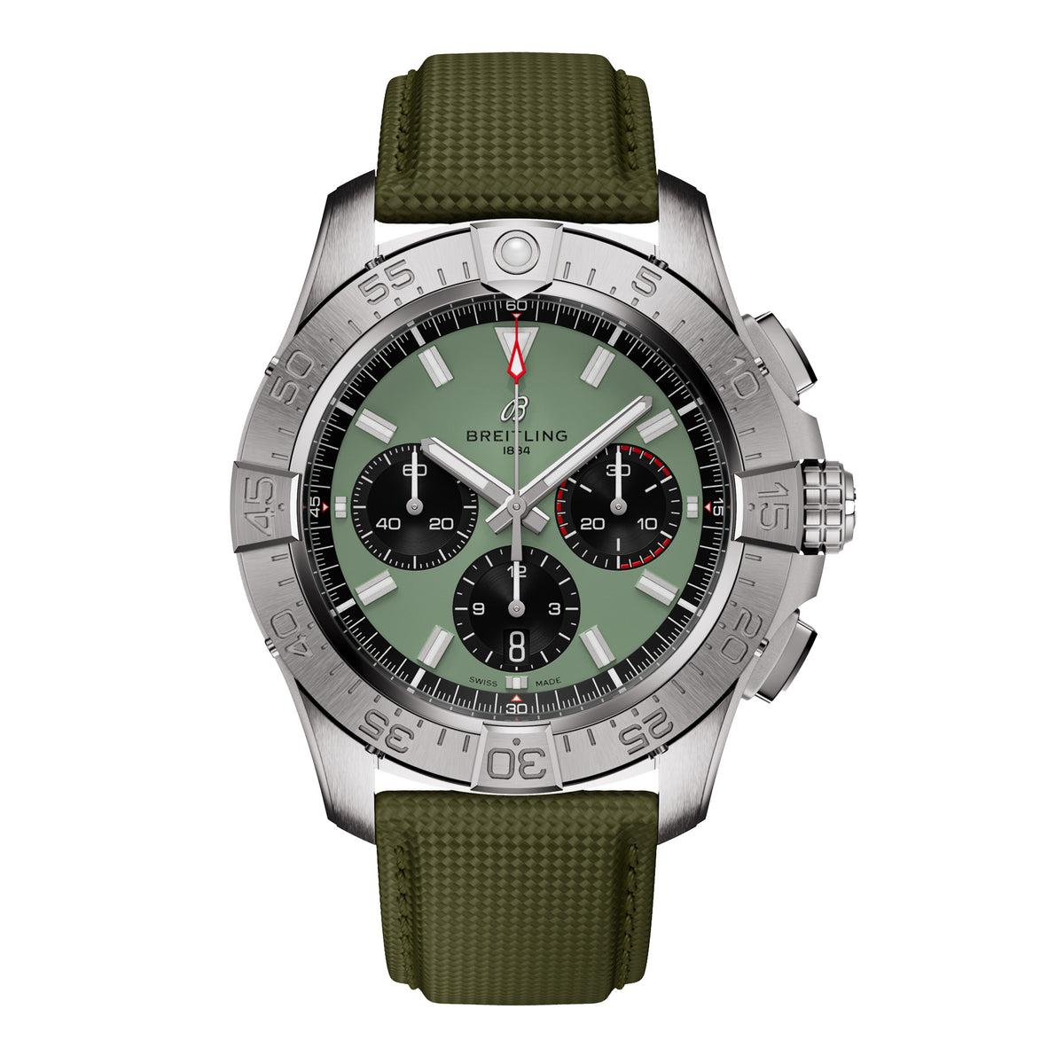 Breitling Avenger B01 Chronograph 44 Watch, 44mm green Dial, AB0147101L1X1