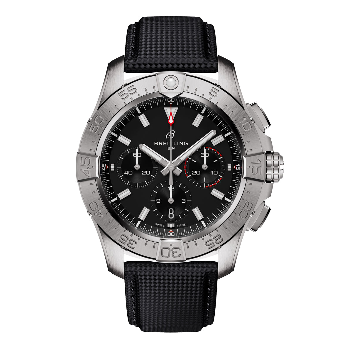 Breitling Avenger B01 Chronograph 44 Watch, 44mm black Dial, AB0147101B1X1