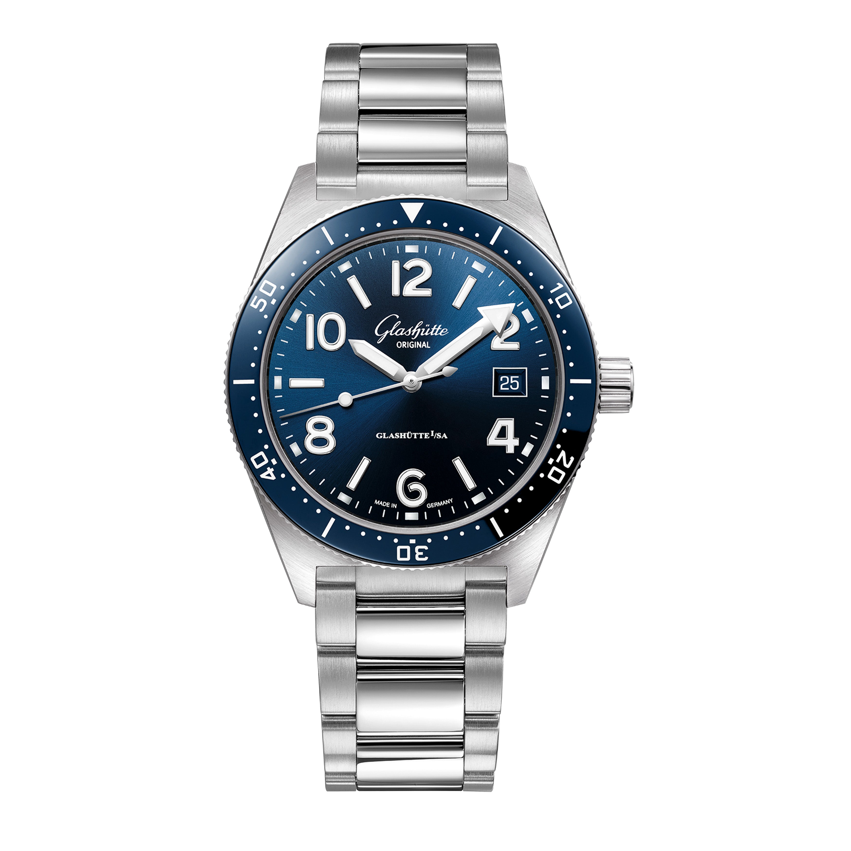 Glashutte Original SEAQ Watch, 39.5MM Blue Dial, 1-39-11-09-81-70