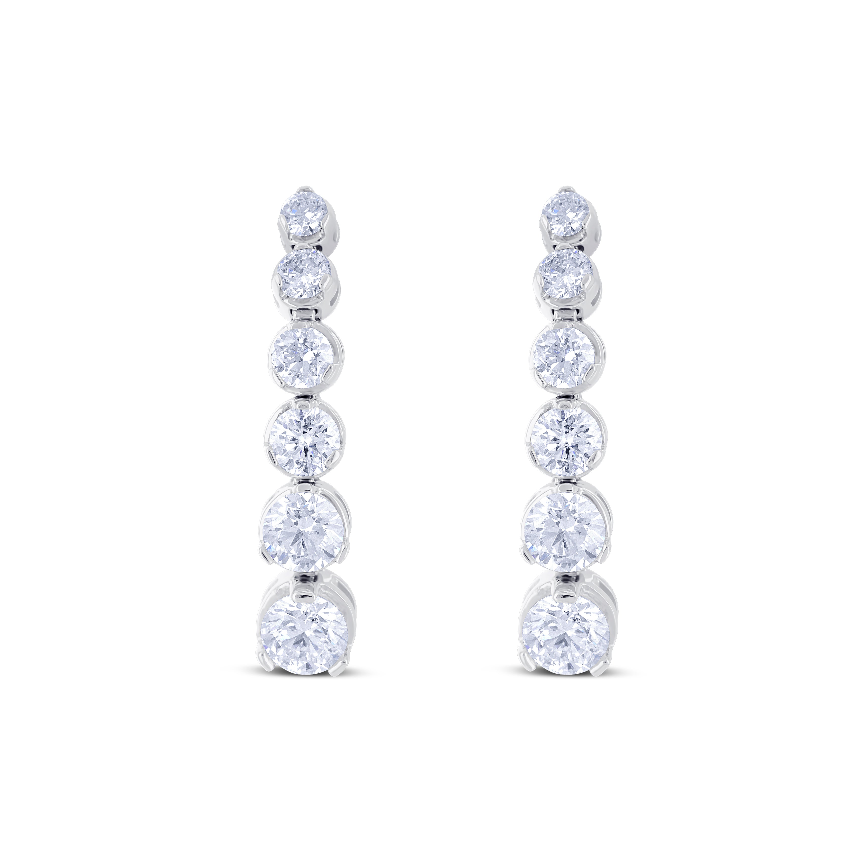 14K White Gold Diamond Drop Earrings