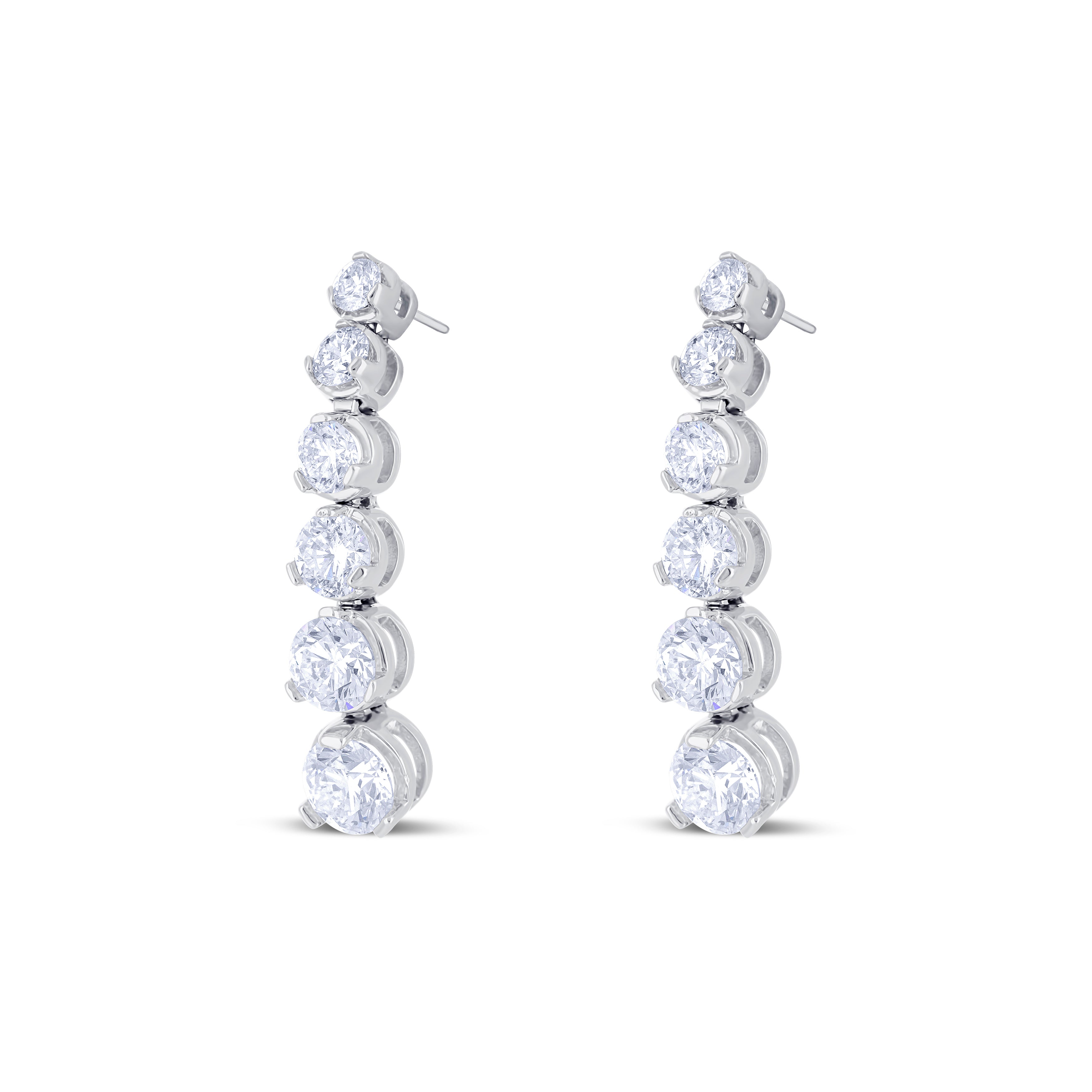 14K White Gold Diamond Drop Earrings