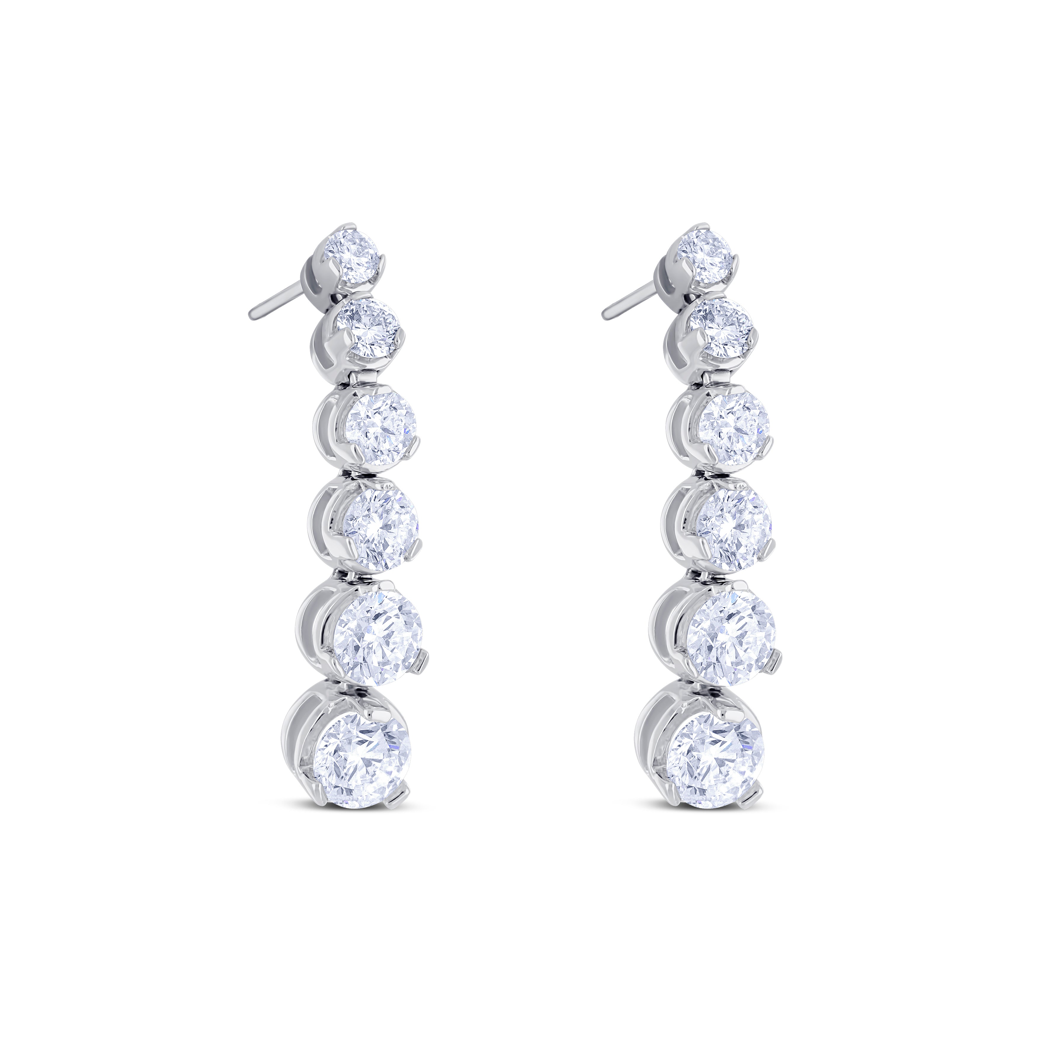 14K White Gold Diamond Drop Earrings