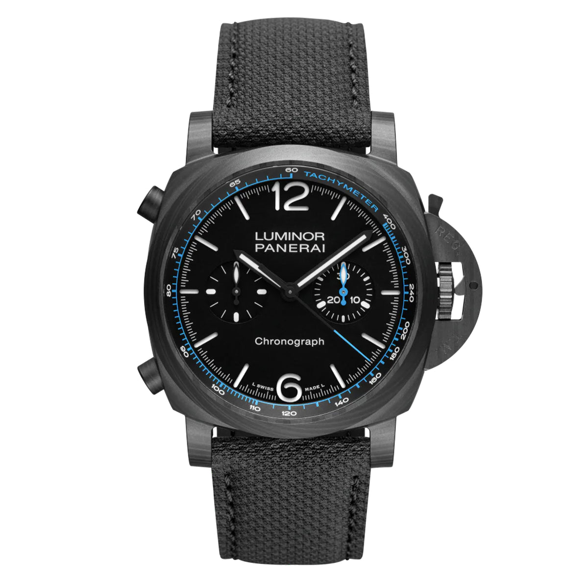 Panerai Luminor Chronograph Carbotech Watch, Black DIal 44mm, PAM01219
