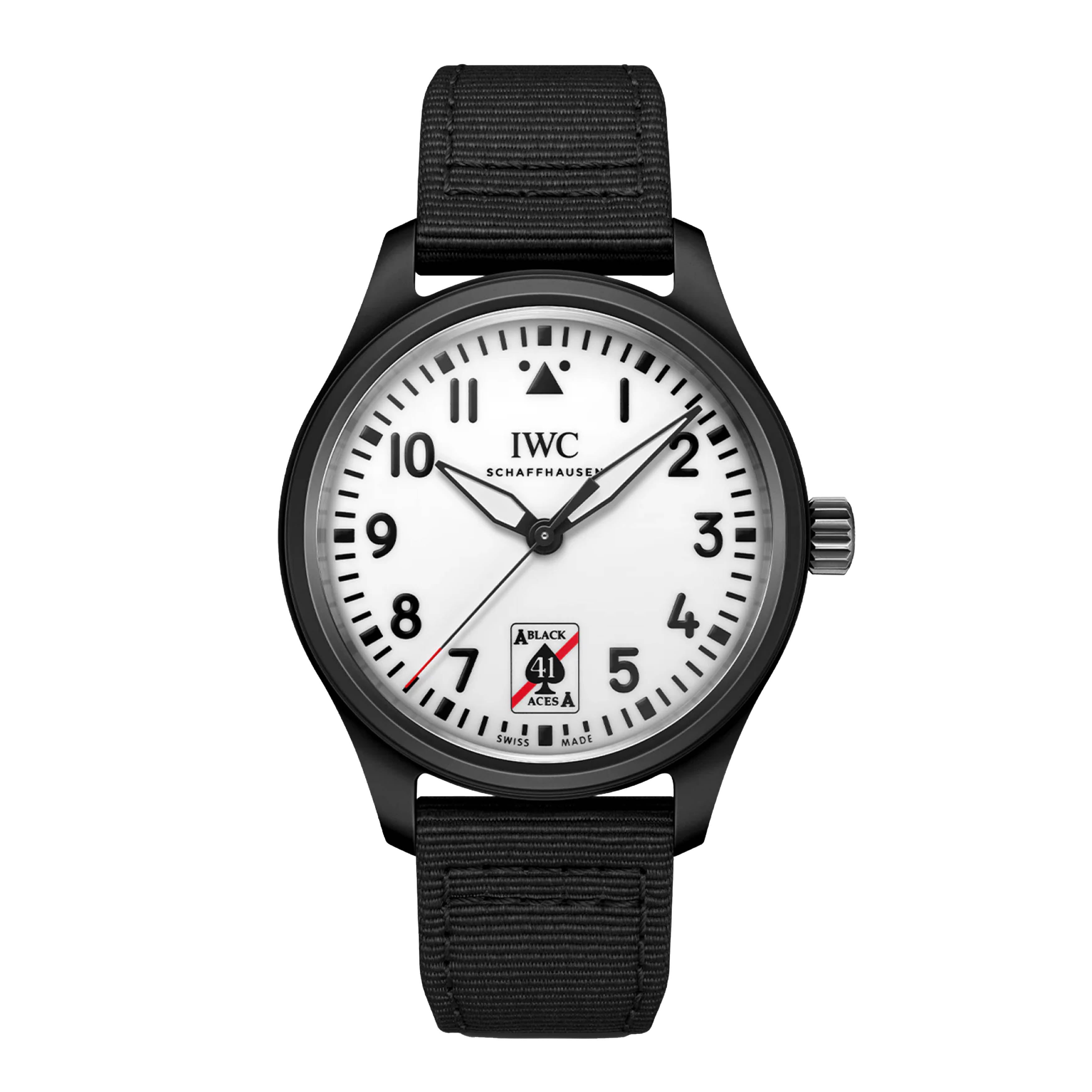 IWC Pilots Watch Automatic 41 "Black Aces" Watch, 41mm White Dial, IW326905