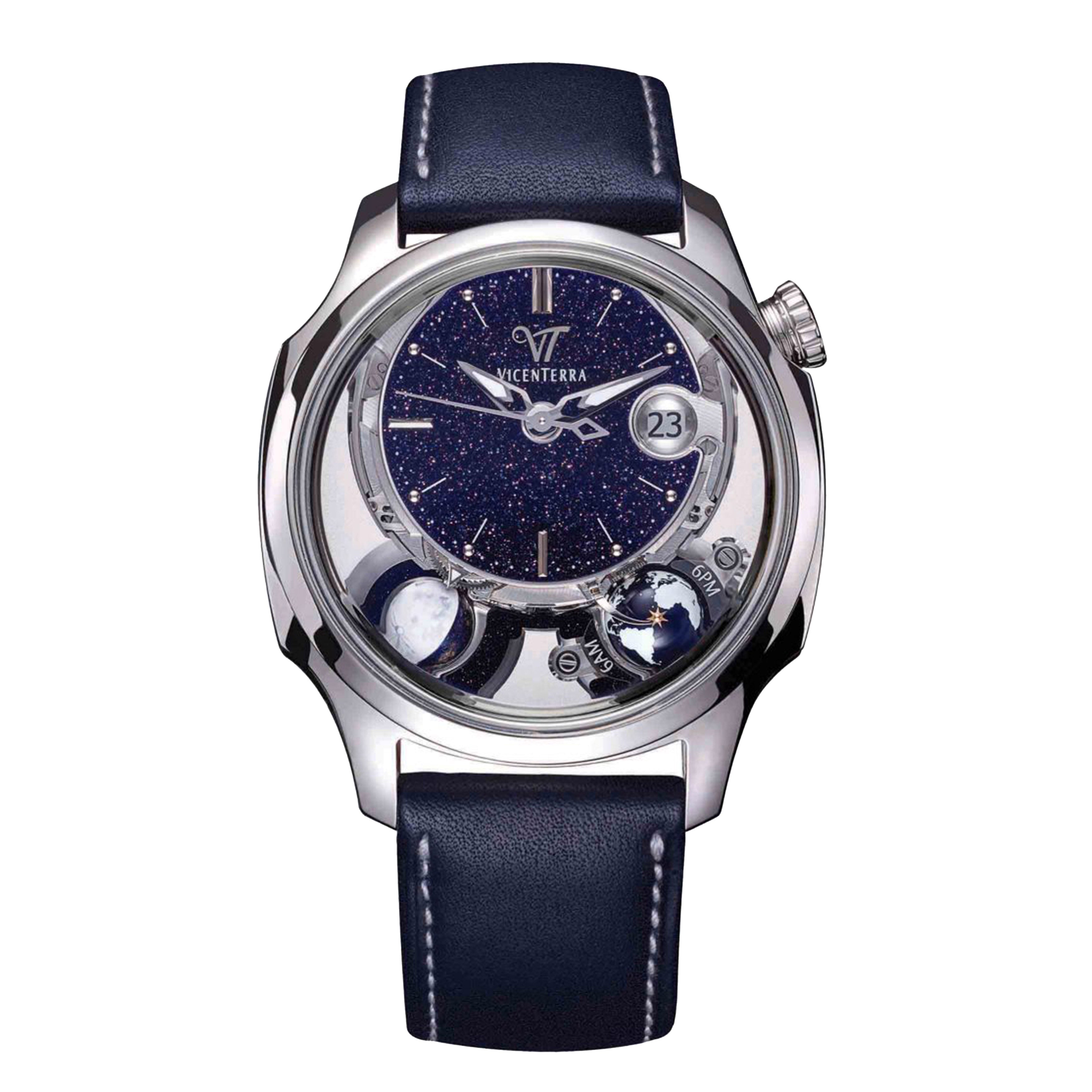 Vicenterra Astroluna T1 Aventurine Watch, 41.5mm Blue Aventurine Dial, VT.154.01.21