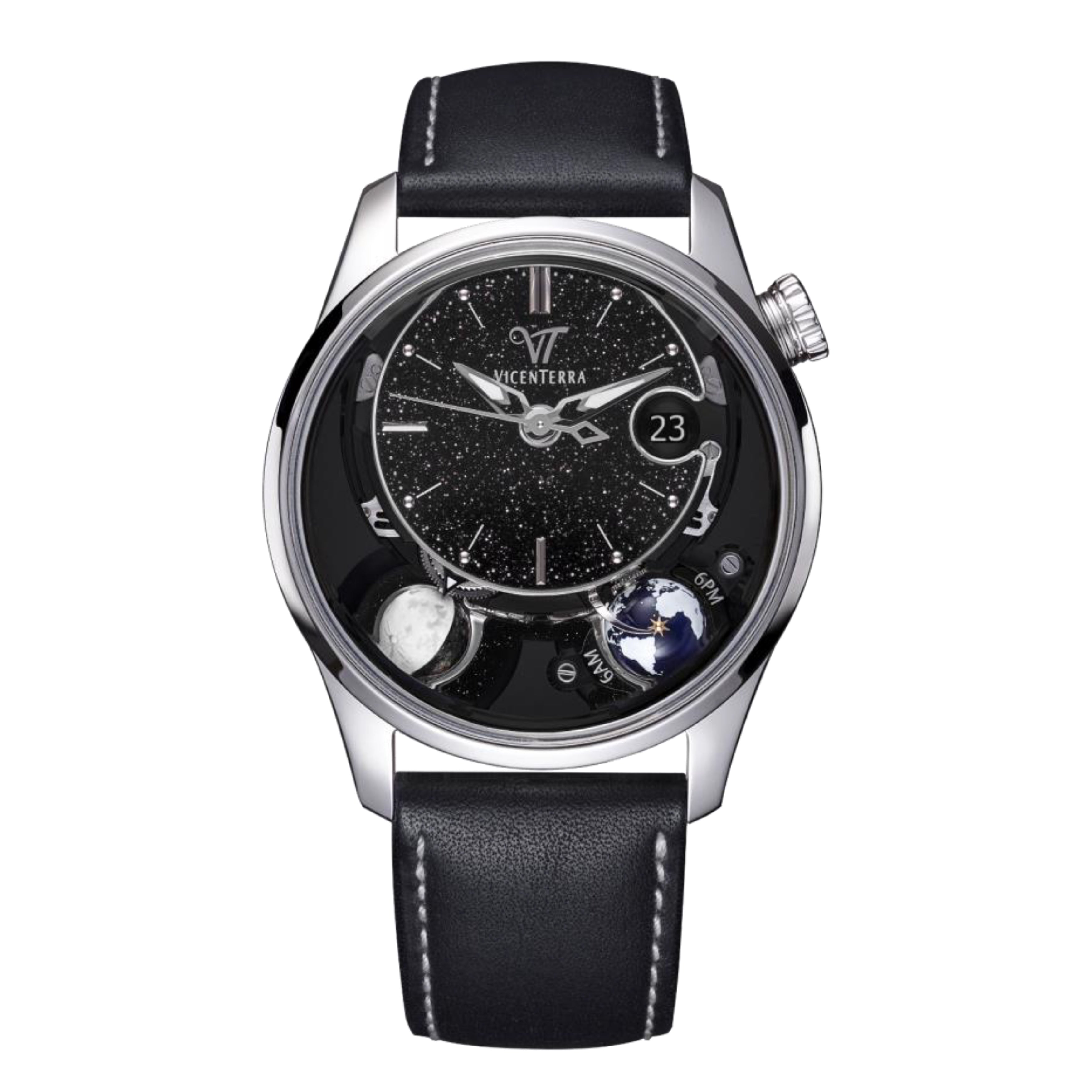 Vicenterra Astroluna Classic T3 Black Cosmos Watch, 41.5mm Black Aventurine Dial, VT.374.01.23