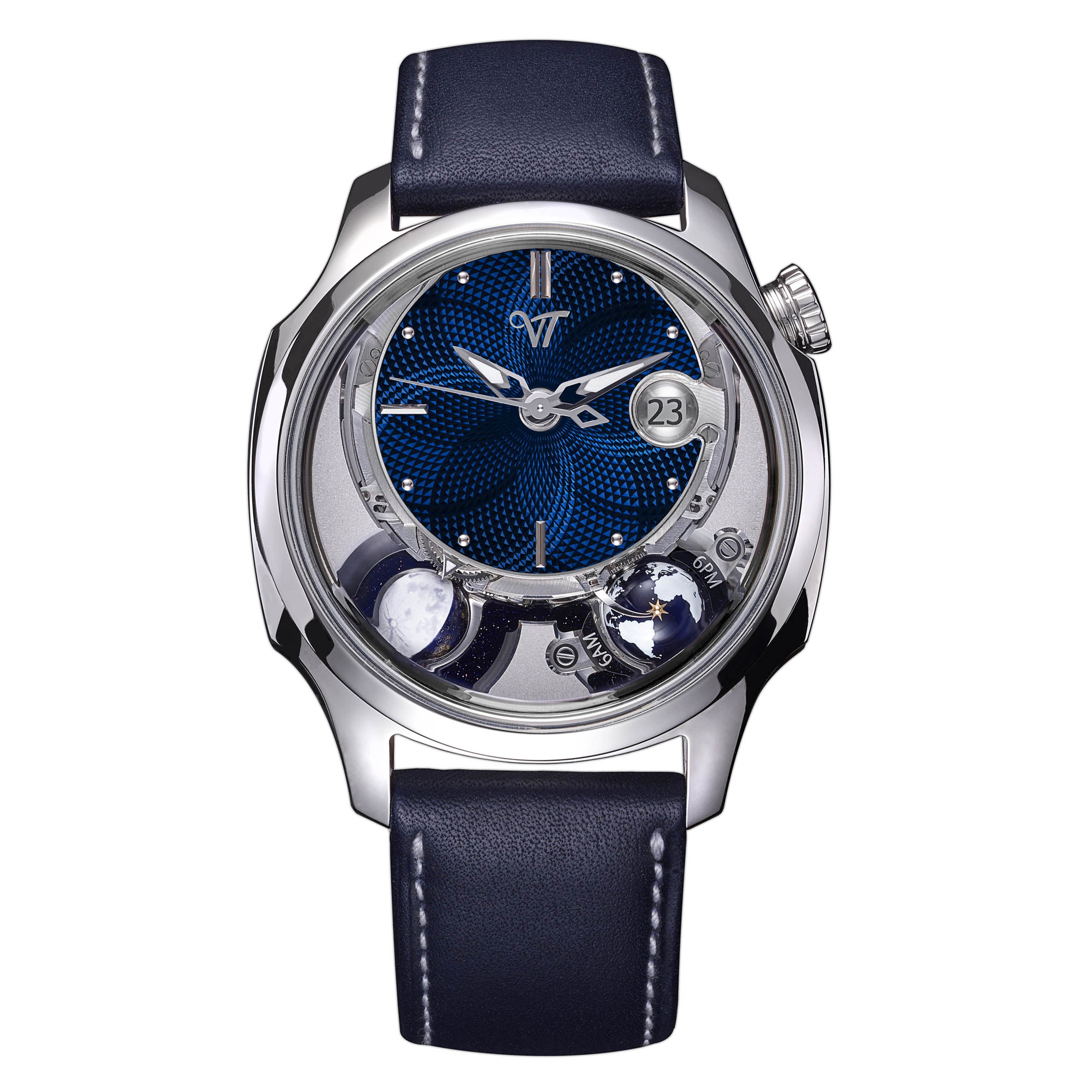 Vicenterra Astroluna T5 Watch, 41.5mm Blue Papillon Dial, VT.554.01.23