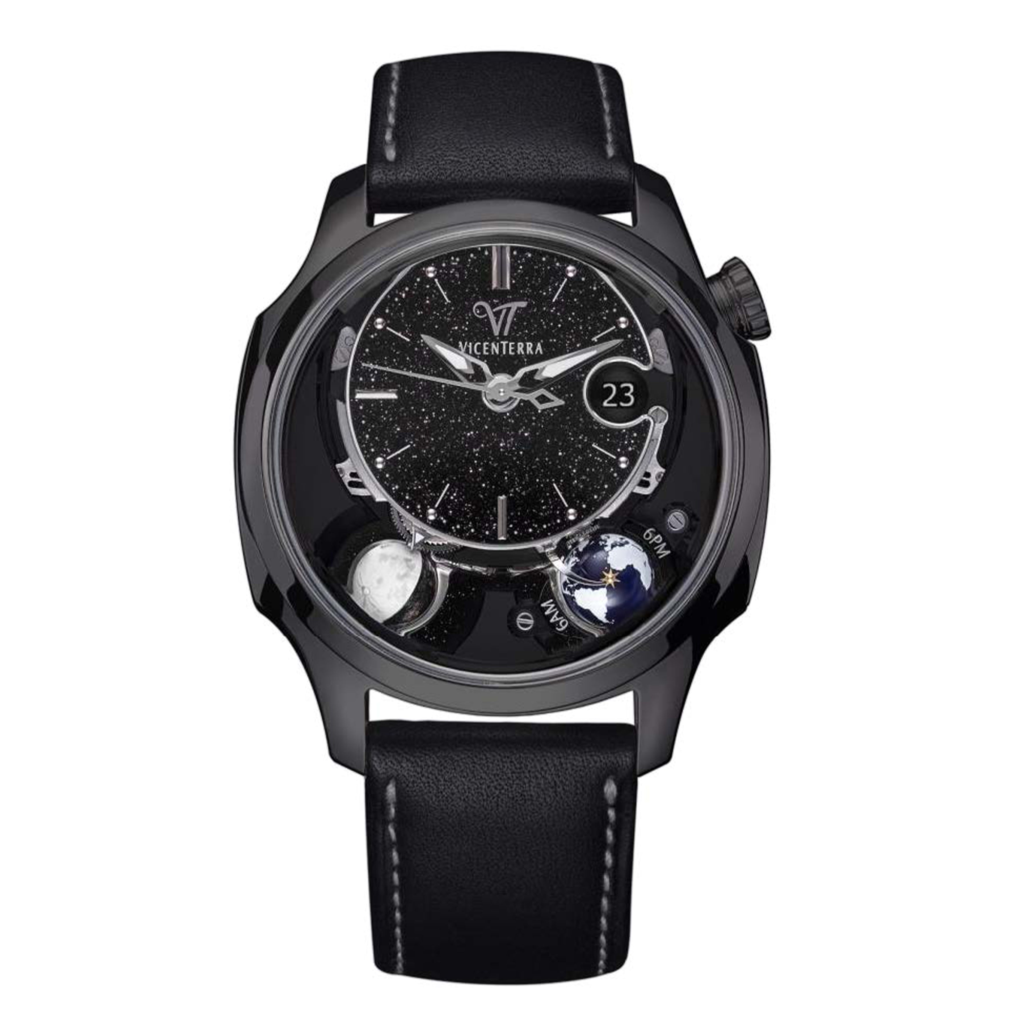 Vicenterra Astroluna T2 Black Aventurine Watch, 41.5mm Black Aventurine Dial, VT.174.01.22