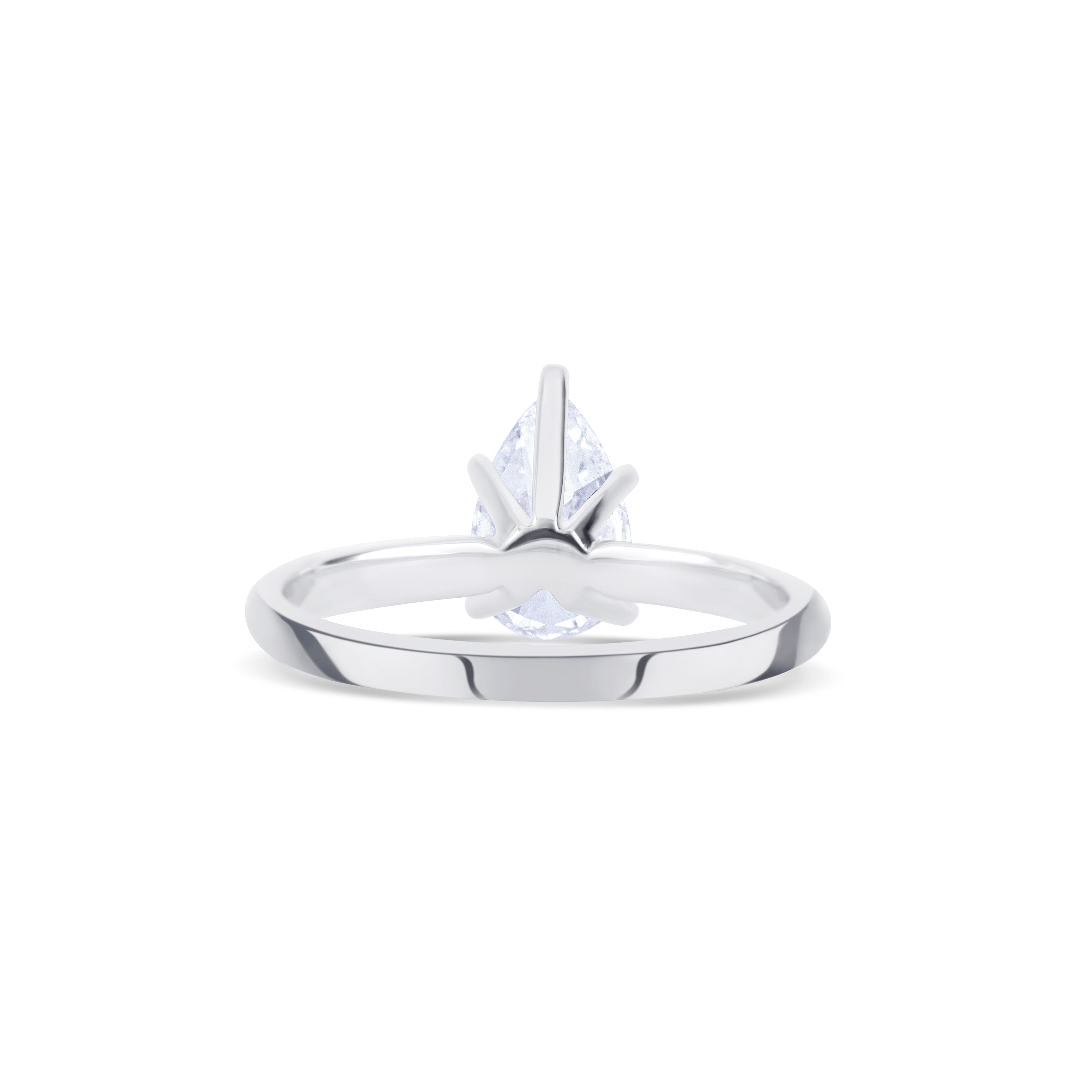 18K White Gold Pear Lab Grown Diamond Ring
