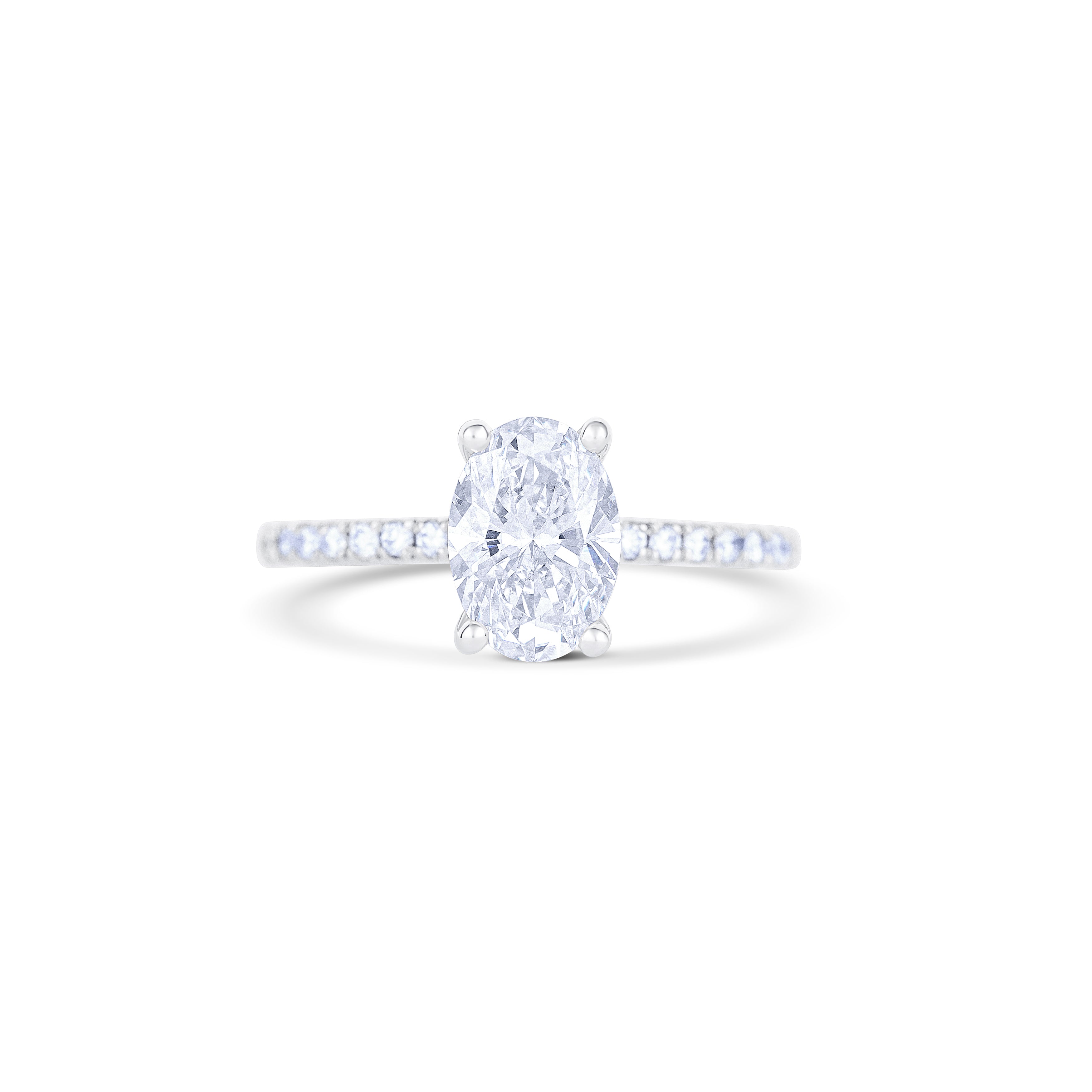 18K White Gold Round Cut Diamond Lab Grown Engagement Ring