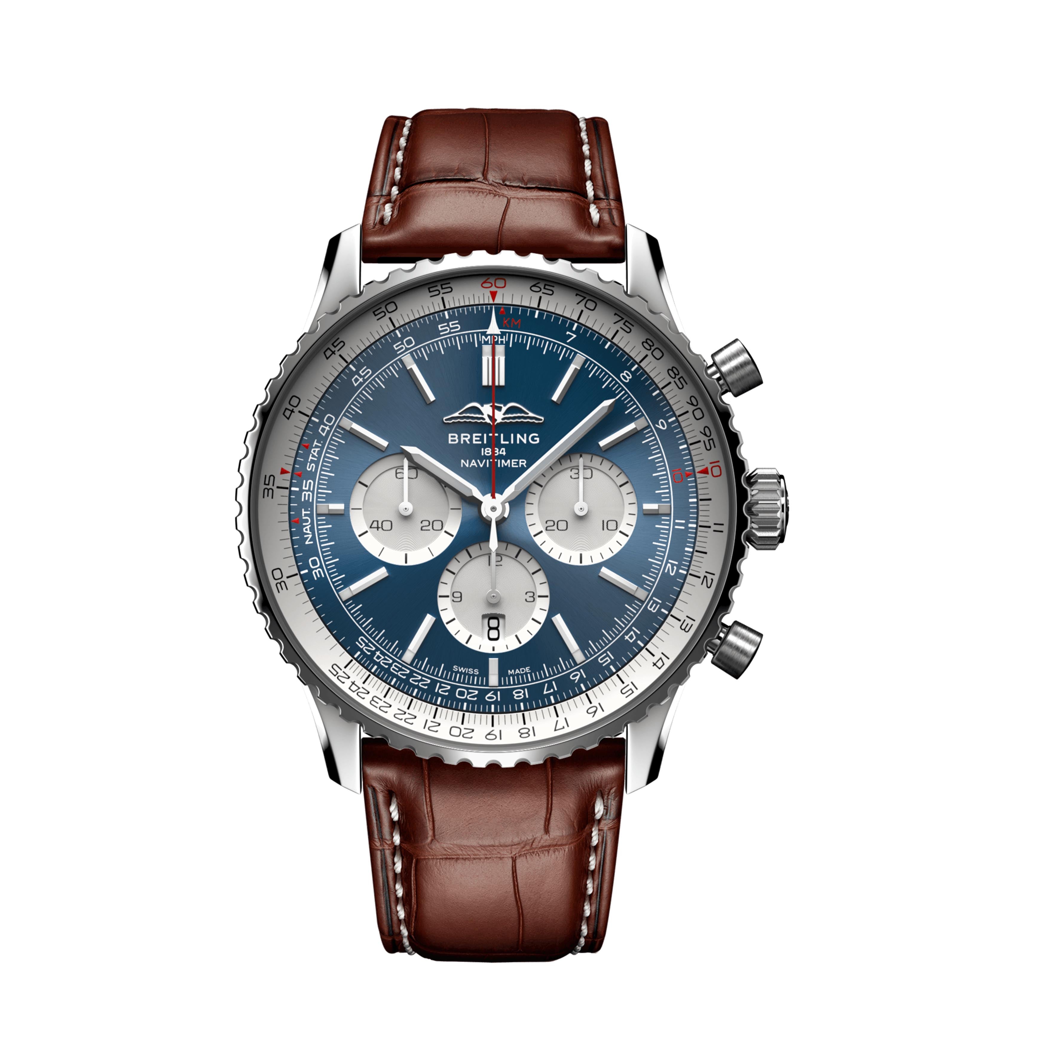 Breitling Navitimer B01 Chronograph Watch, 46mm Blue Dial, AB0137211C1P1