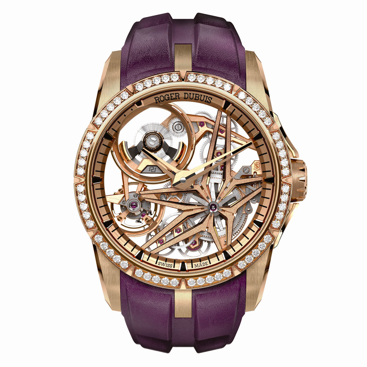Roger Dubuis Excalibur Monobalancier Eon Gold Watch, 42mm Skeleton Dial, DBEX0953