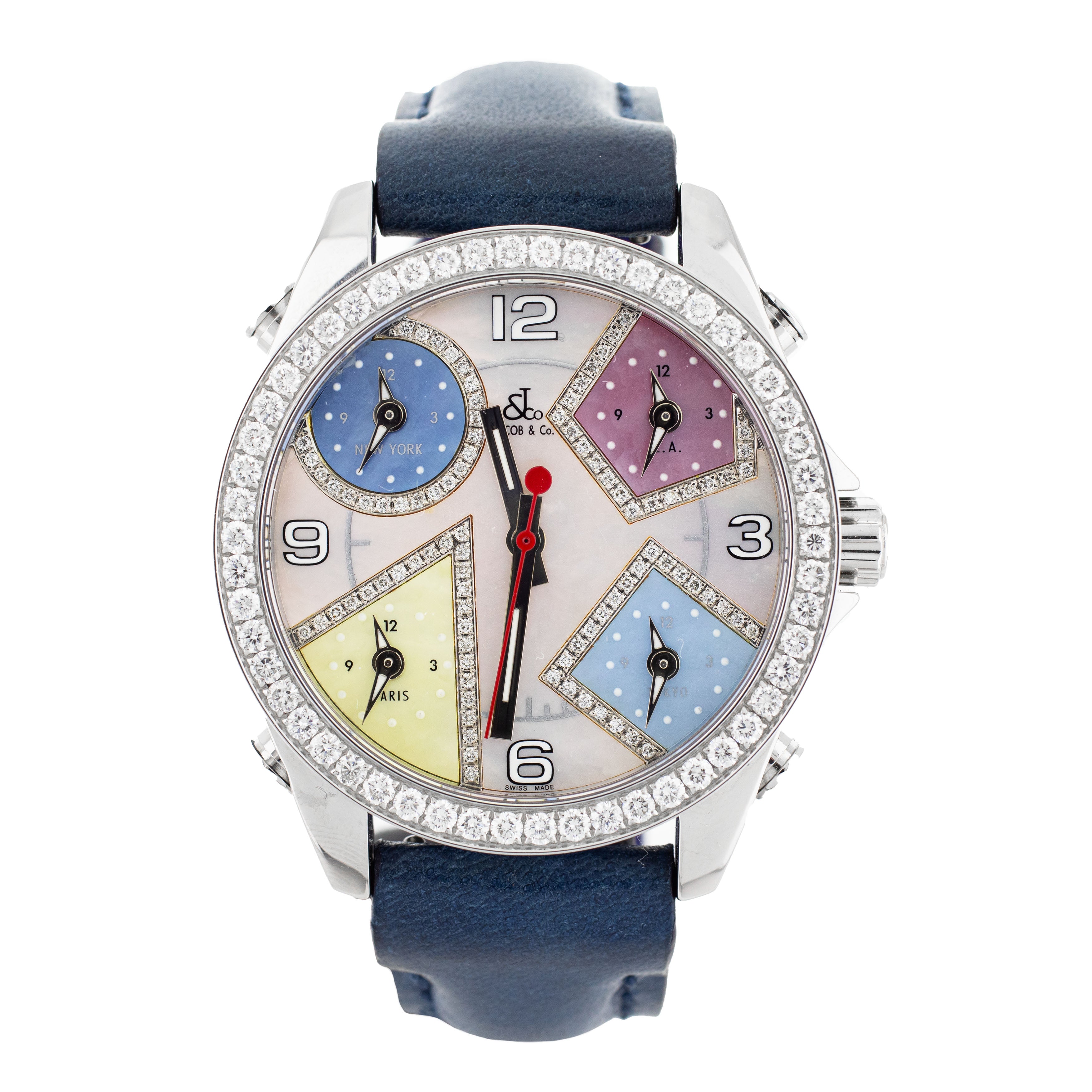 Jacob & Co. Five Time Zone Stainless Steel MOP Dial 40mm JCM24DA Full Set