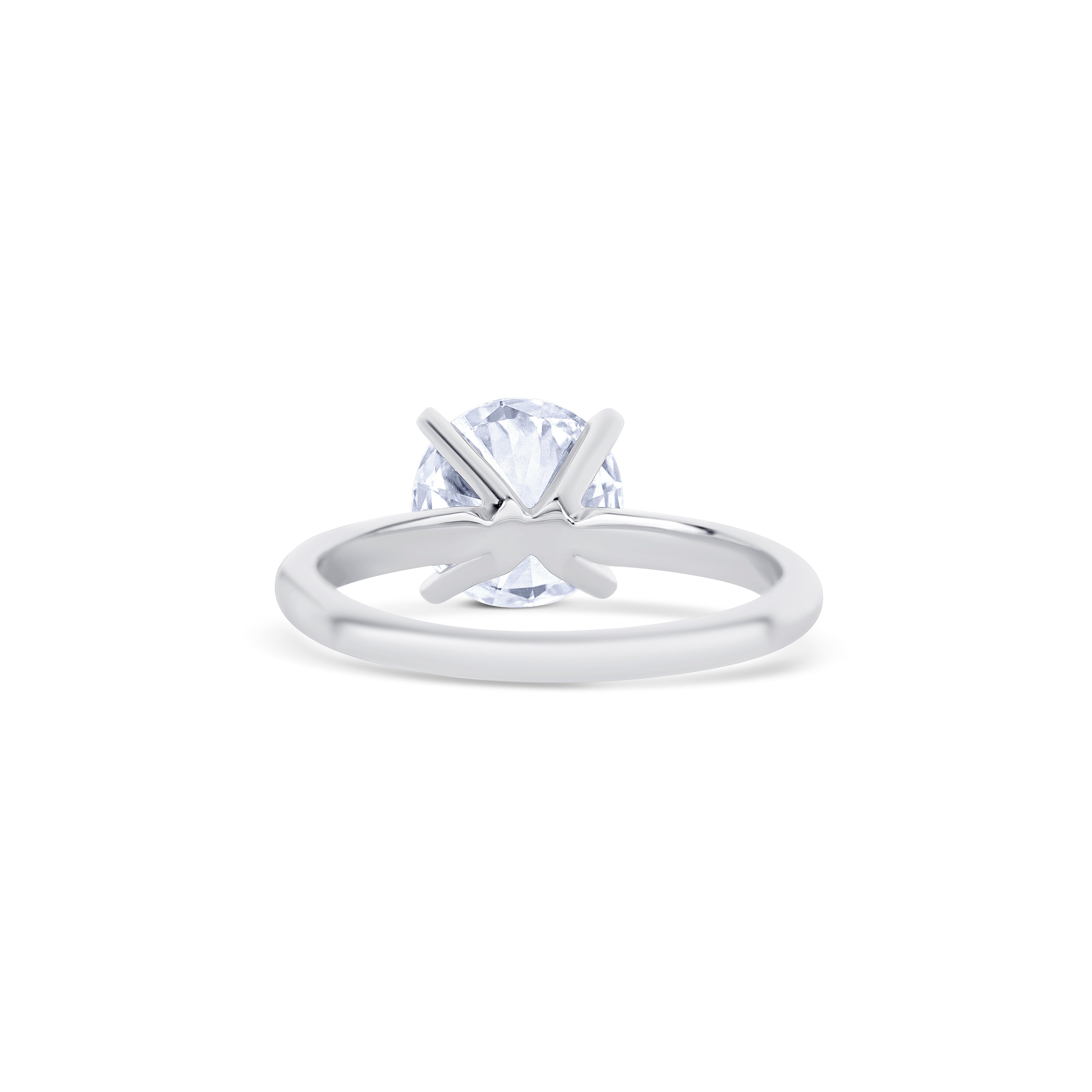 18K White Gold Round Cut Diamond Lab Grown Engagement Ring