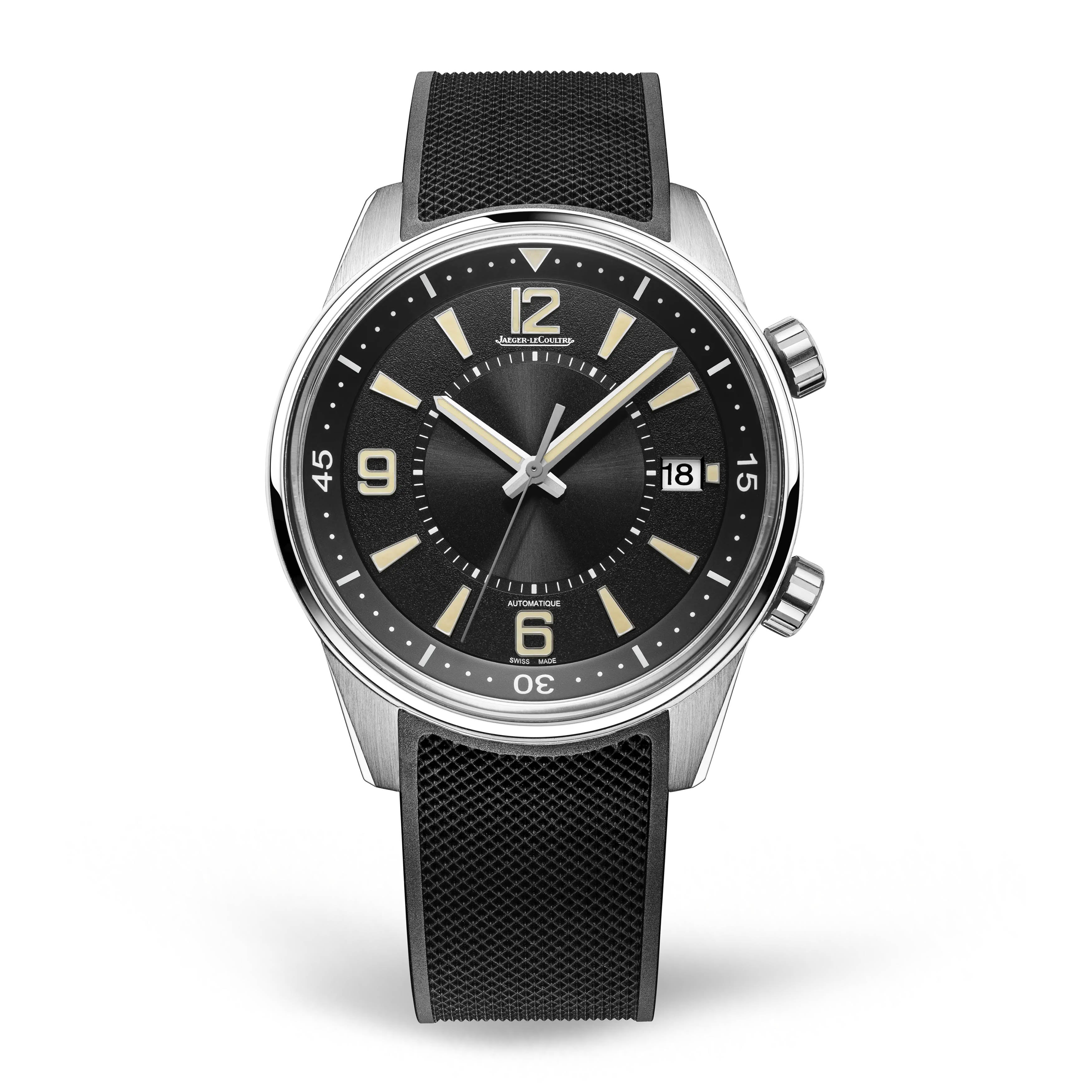 JAEGER-LECOULTRE POLARIS DATE WATCH, 42MM BLACK DIAL, Q906867J
